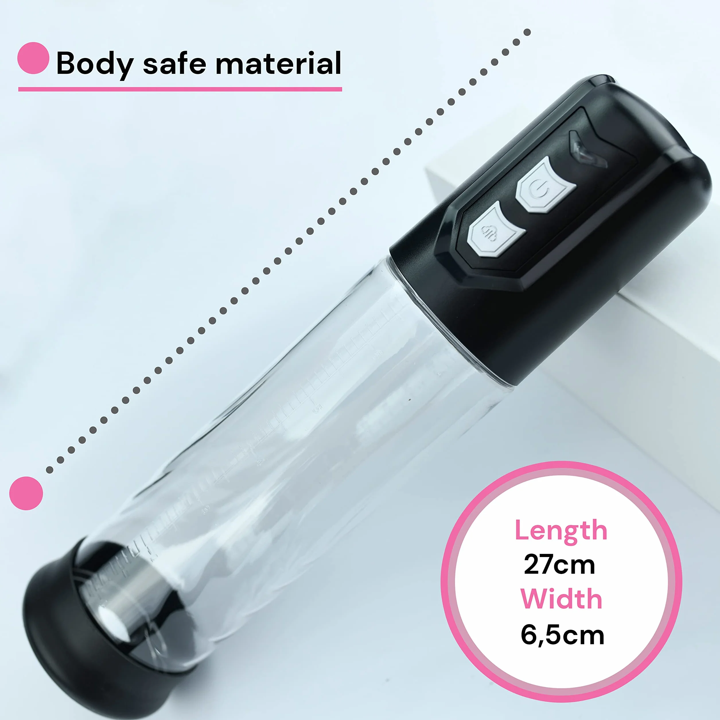FOPS Pompa Pene Elettrica 27cm ⌀6cm ABS Trasparente Sex Toy Pompa Vacuo Uomo