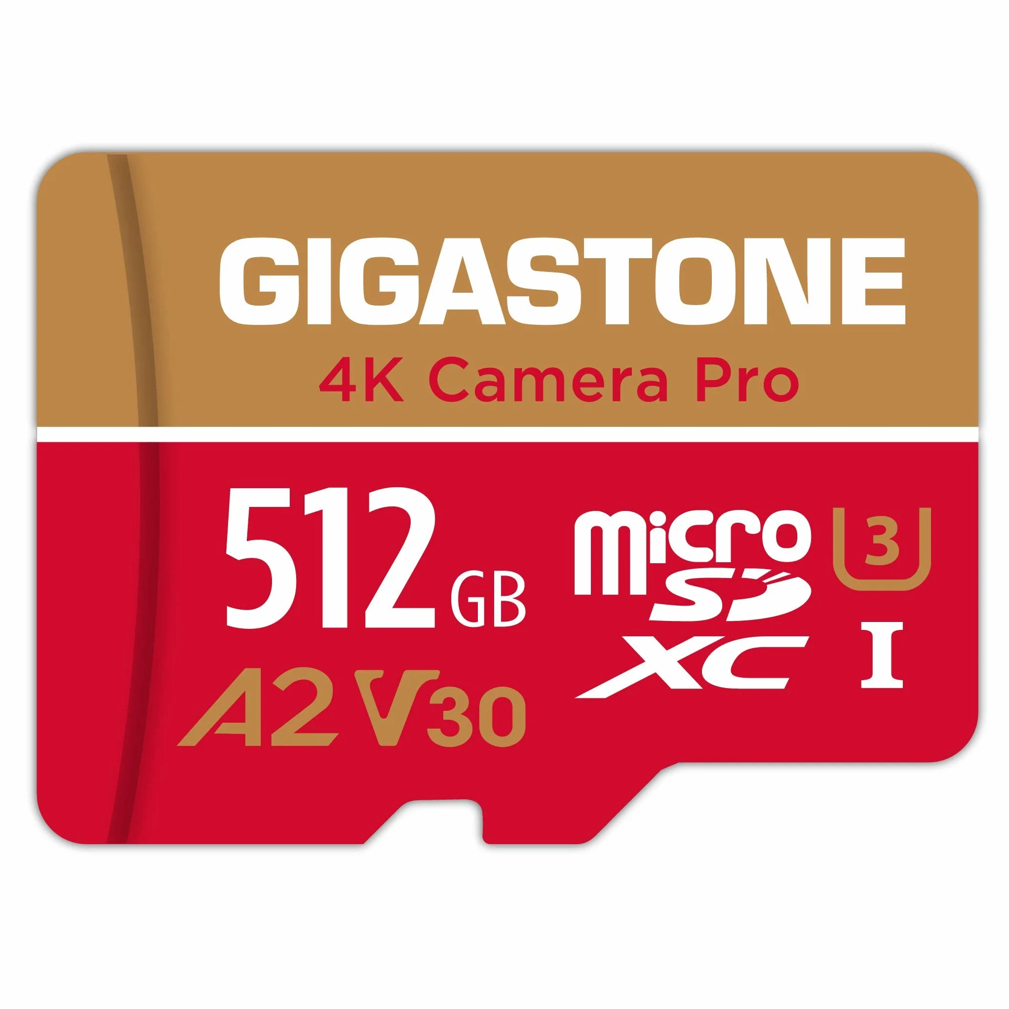 Gigastone [5 Anni Recupero Dati Gratuito] Scheda di Memoria 512 GB 4K Fotocamera Pro, Compatibile con GoPro Drone Switch, Velocità 100 MB/s. 4K Video, A2 U3 V30 Scheda Micro SDXC con adattatore SD.