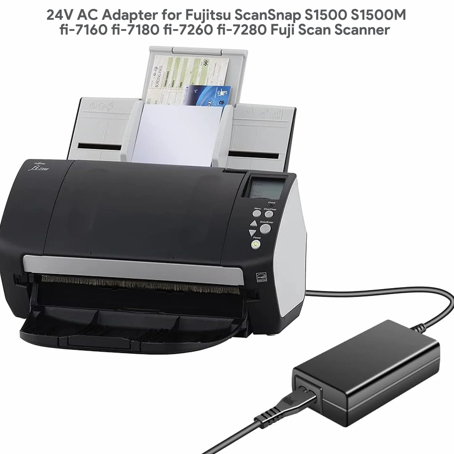 KFD Alimentatore 24 V per Fujitsu ScanSnap S1500 S1500M Scanner Fi-7160 Fi-7260 Fi-7180 Fi-7280 Fi-6110 Fi-6140 Fi-6240 Fi-6130