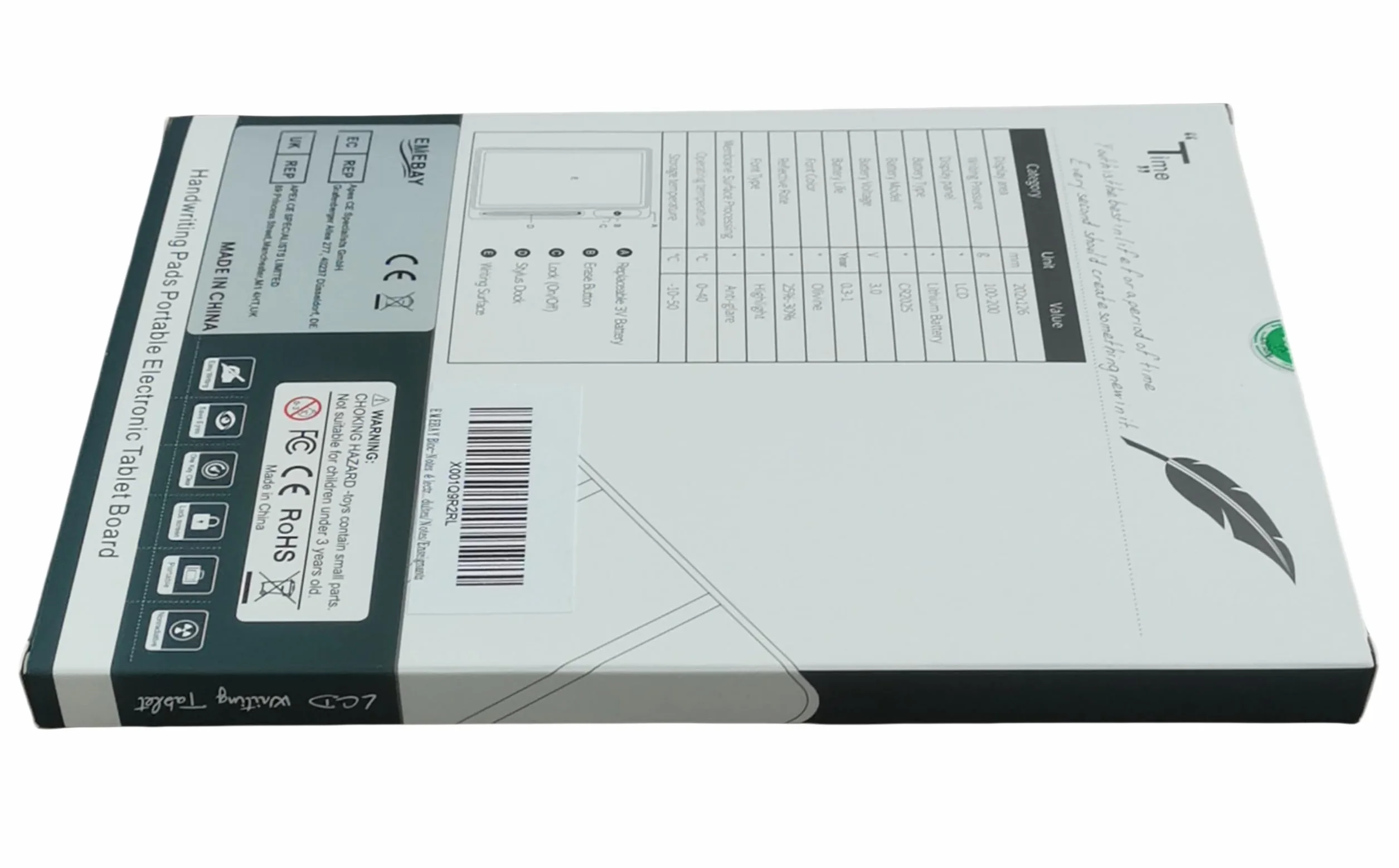 EMEBAY Tablet con Disegno LCD 10,1 Pollici Blocco Note Elettronico da Scrittura Intelligente