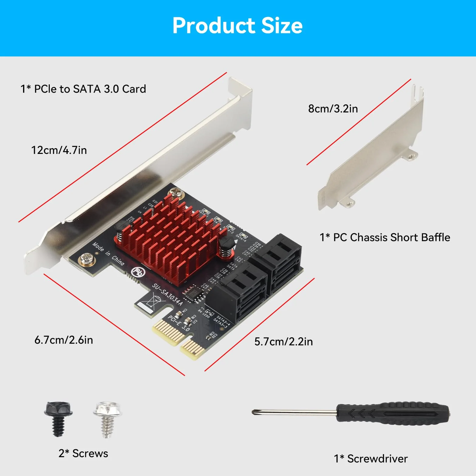 ELUTENG Scheda PCIe SATA a 4 Porte, 6Gbps Scheda di Espansione del Controller PCI-E X1 SATA 3.0 Con Staffa a Basso Profilo, Non-Raid, Avvio Come Disco Di Sistema, Supporto di 4 Dispositivi SA TA 3.0