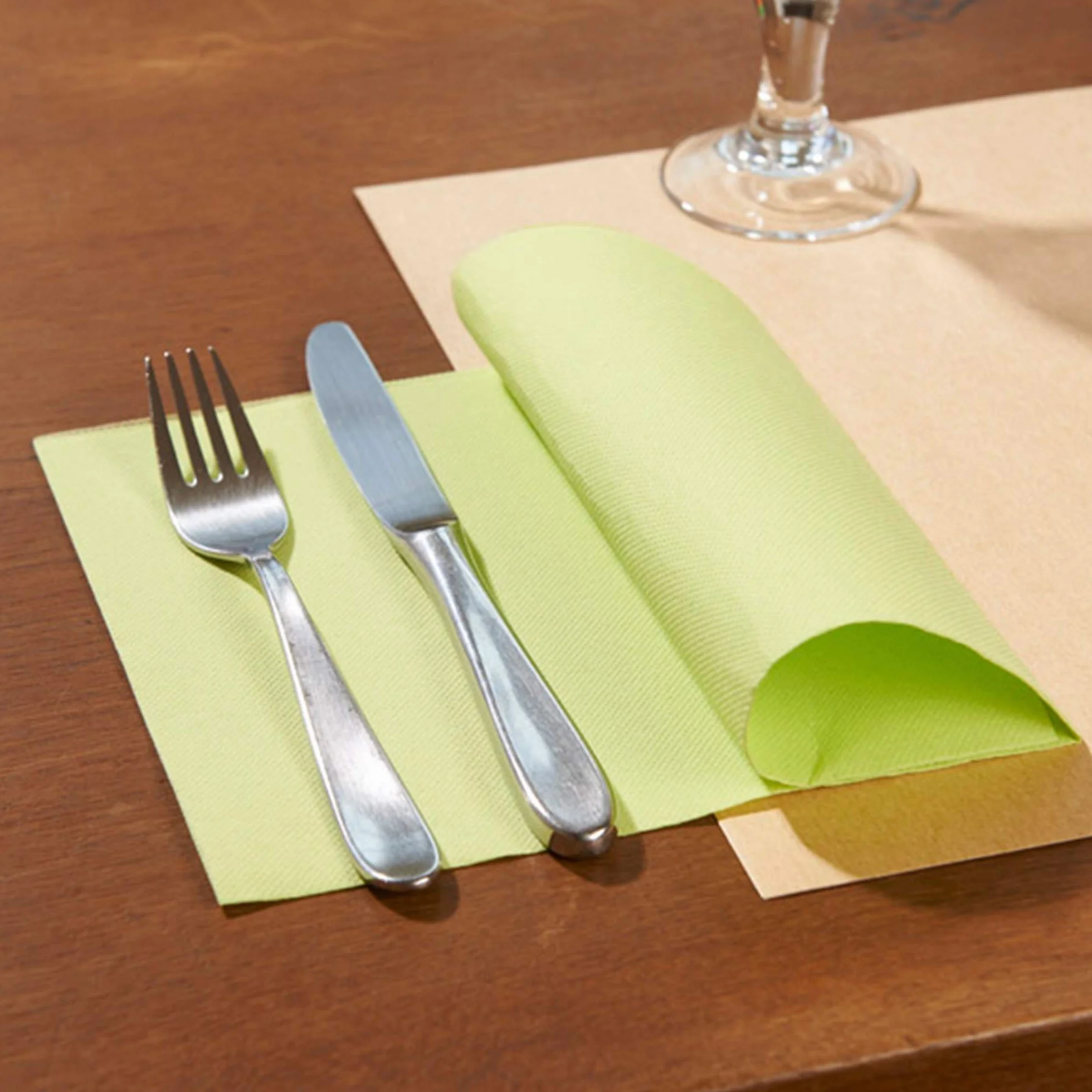 Le Nappage Tovaglioli Tex Touch 38 x 38 cm Verde Anice Ovatta di Cellulosa