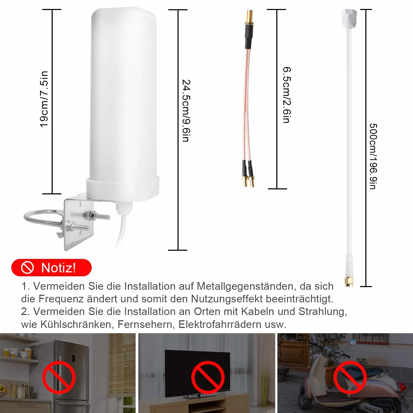 Antenna 4G LTE SMA maschio antenna esterna Omnidirezionale SMA Antenna compatibile con router modem 3G 4G impermeabile per router mobile hotspot telefono domestico senza fili
