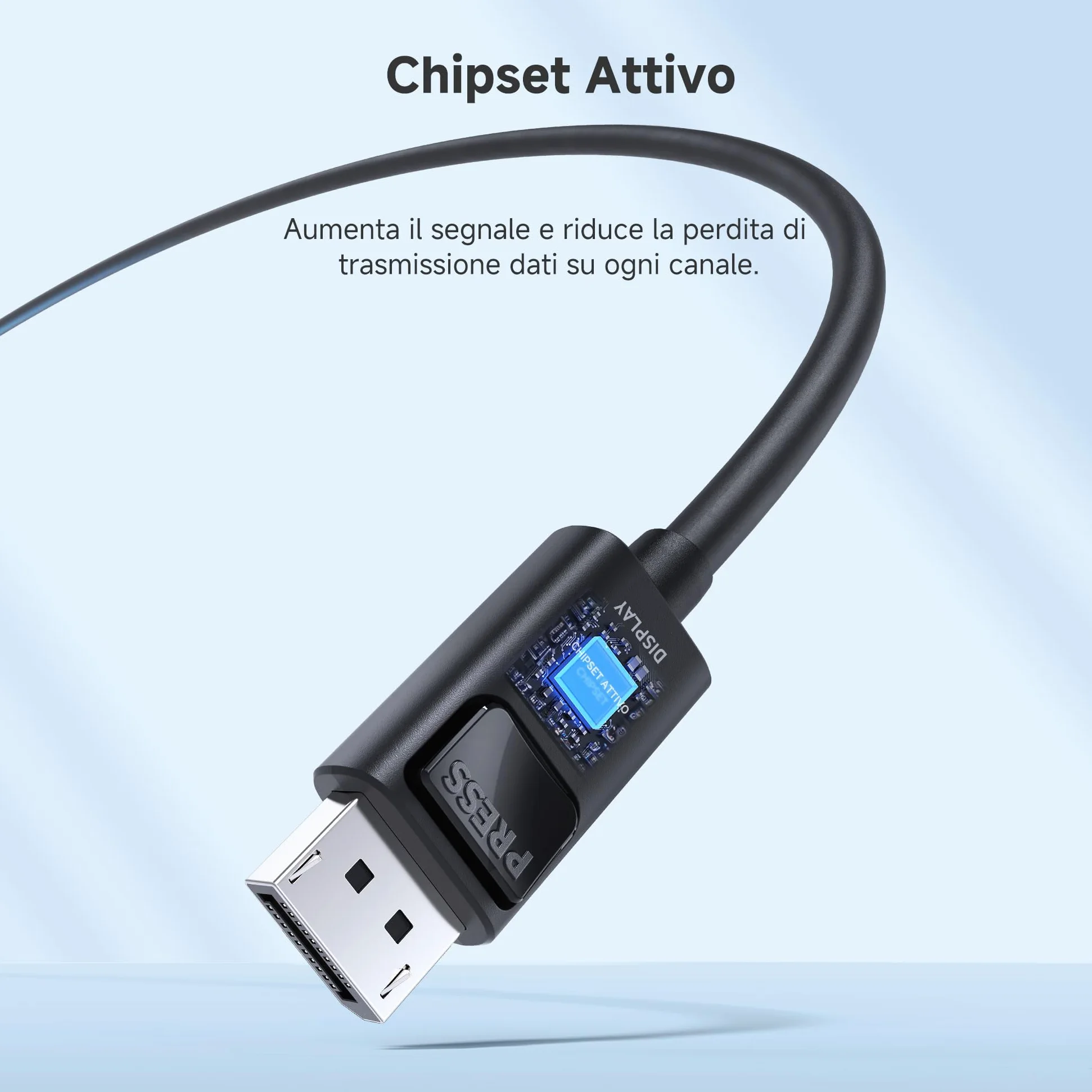 Cable Matters Cavo DisplayPort attivo unidirezionale video e HDR, 7,5 m | 8K@60Hz, 4K@144Hz, HDR, Monitor gaming, PC, GPU RTX/RX e cavo DisplayPort per monitor