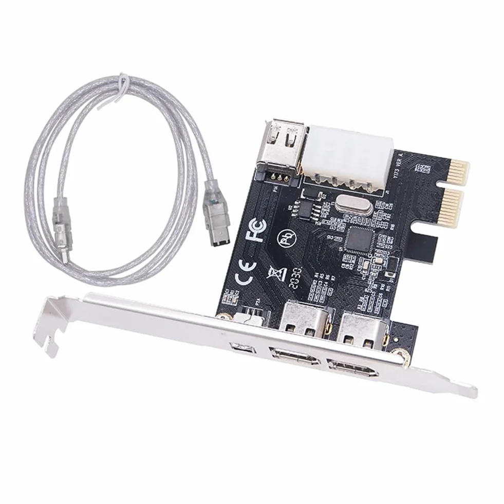 Scheda di Acquisizione Video HD DV PCI-e 1 X 1394 A 4 Porte Scheda Firewire 800/400/200/100Mbps Supporta Hot-Swapping per Desktop