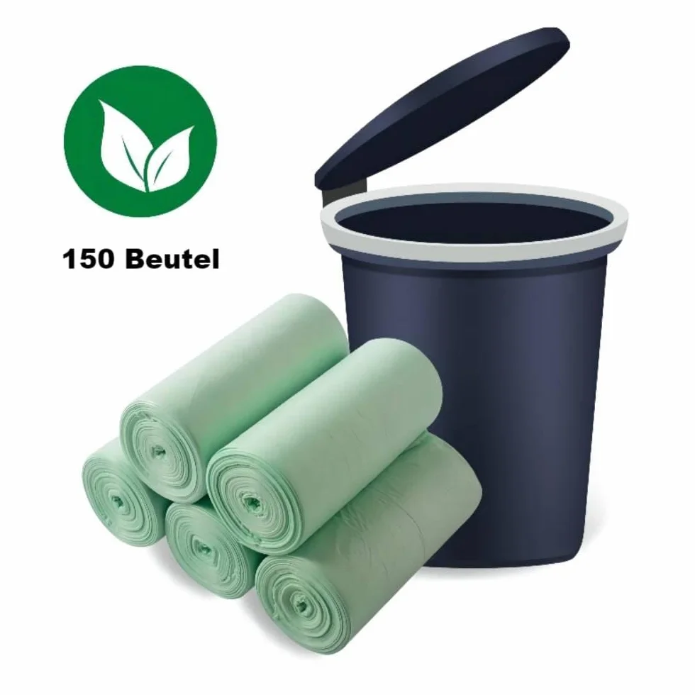 Sacchetti Spazzatura Biodegradabili 25L 150 Unità 50x60cm Verde