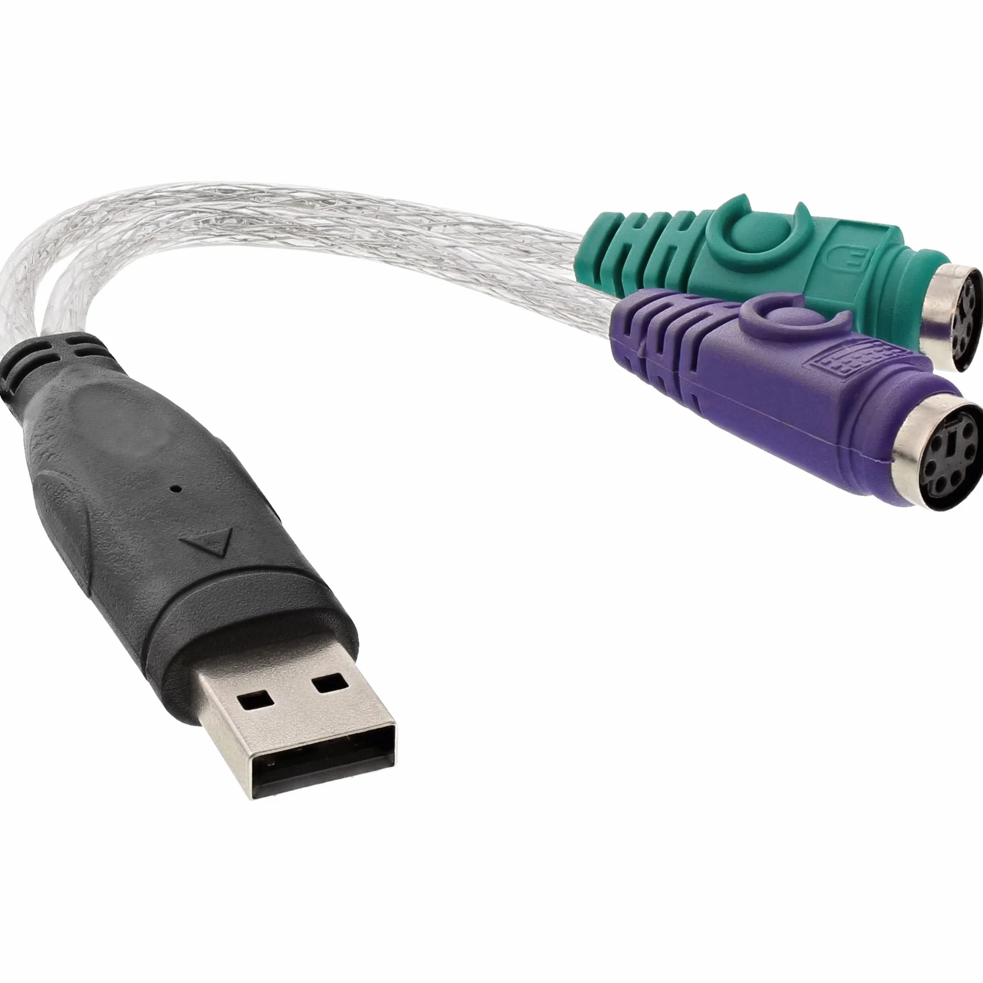 InLine 19747 Convertitore USB per Collegare Tastiera e Mouse, Nero