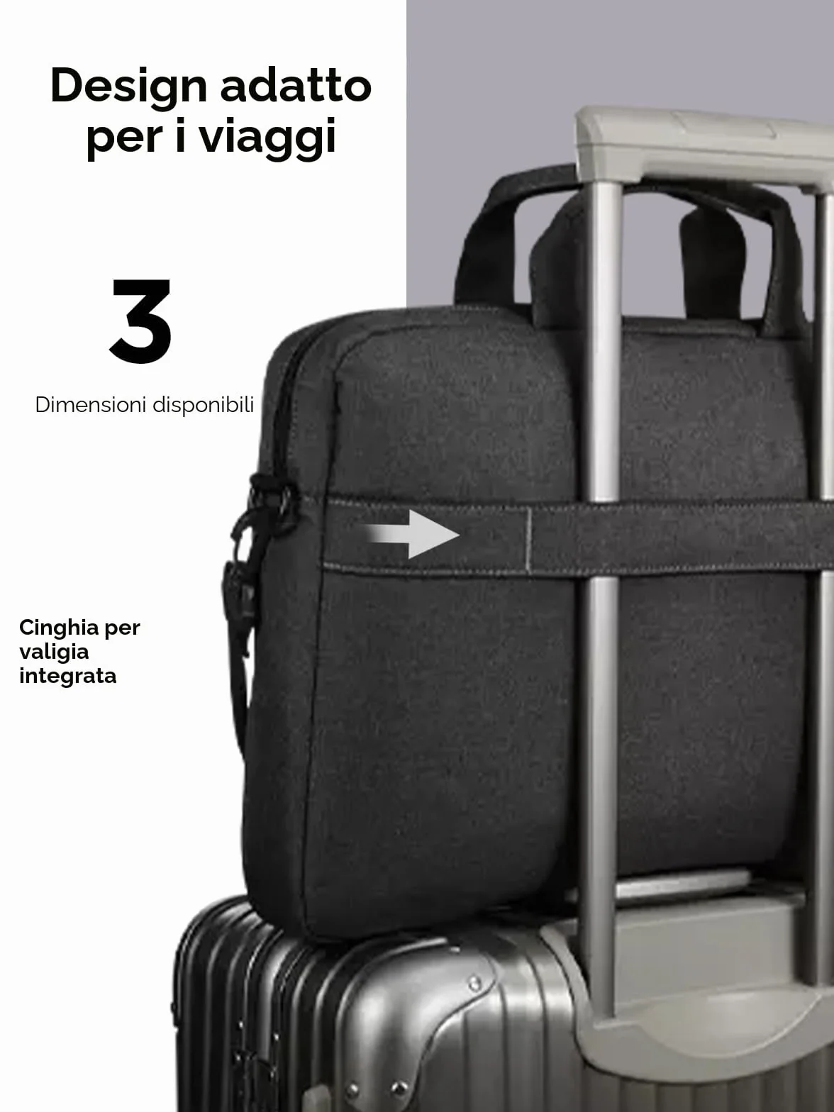 Lenovo Borsa per laptop T210, borsa a tracolla per laptop o tablet, tessuto elegante, resistente e idrorepellente