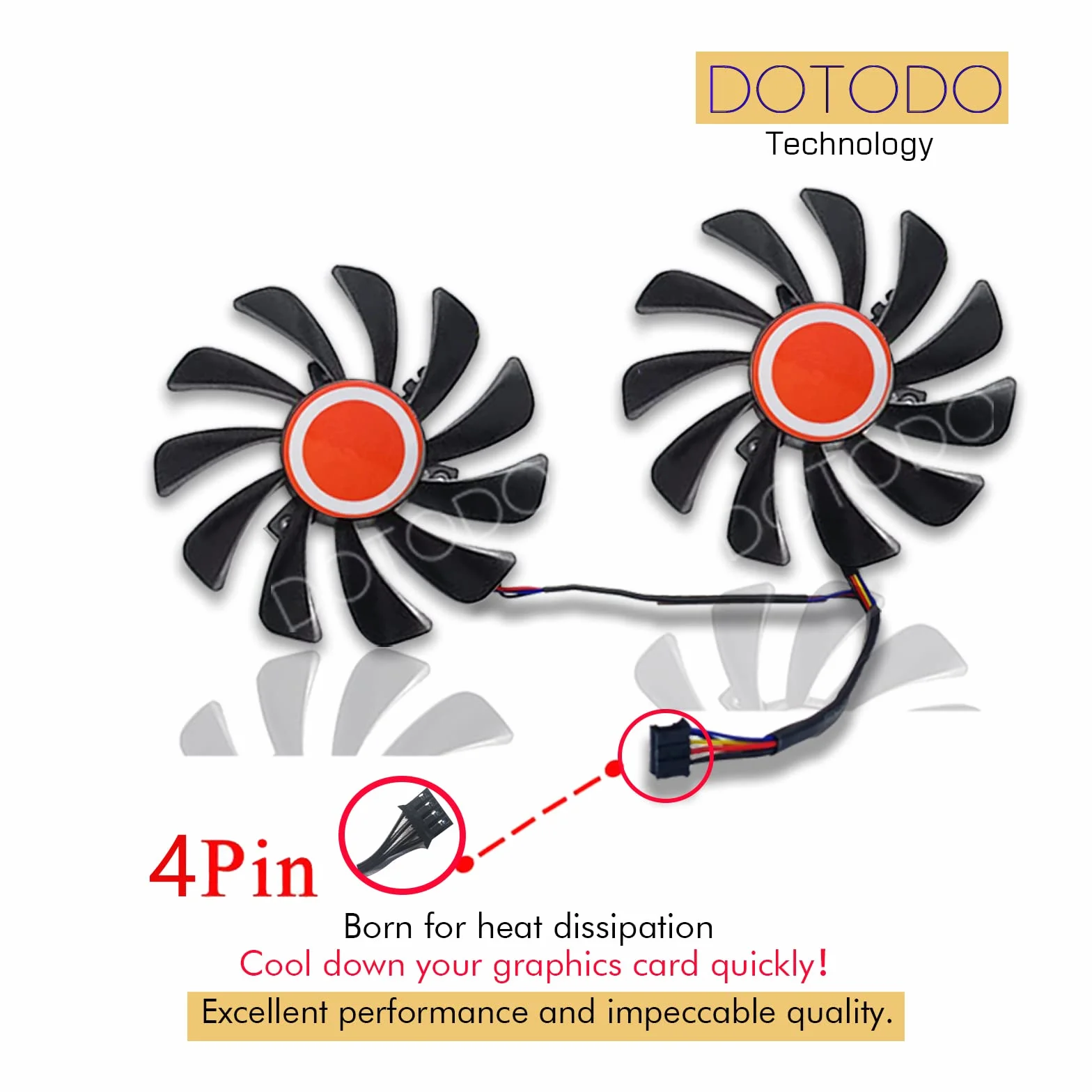 2 pz/set 95 MM 4pin FDC10U12S9-C CF1010U12S CF9010H12S Scheda Grafica Ventole GPU Cooler per XFX RX 570 RX 580 RX 590 Scheda Grafica Raffreddamento