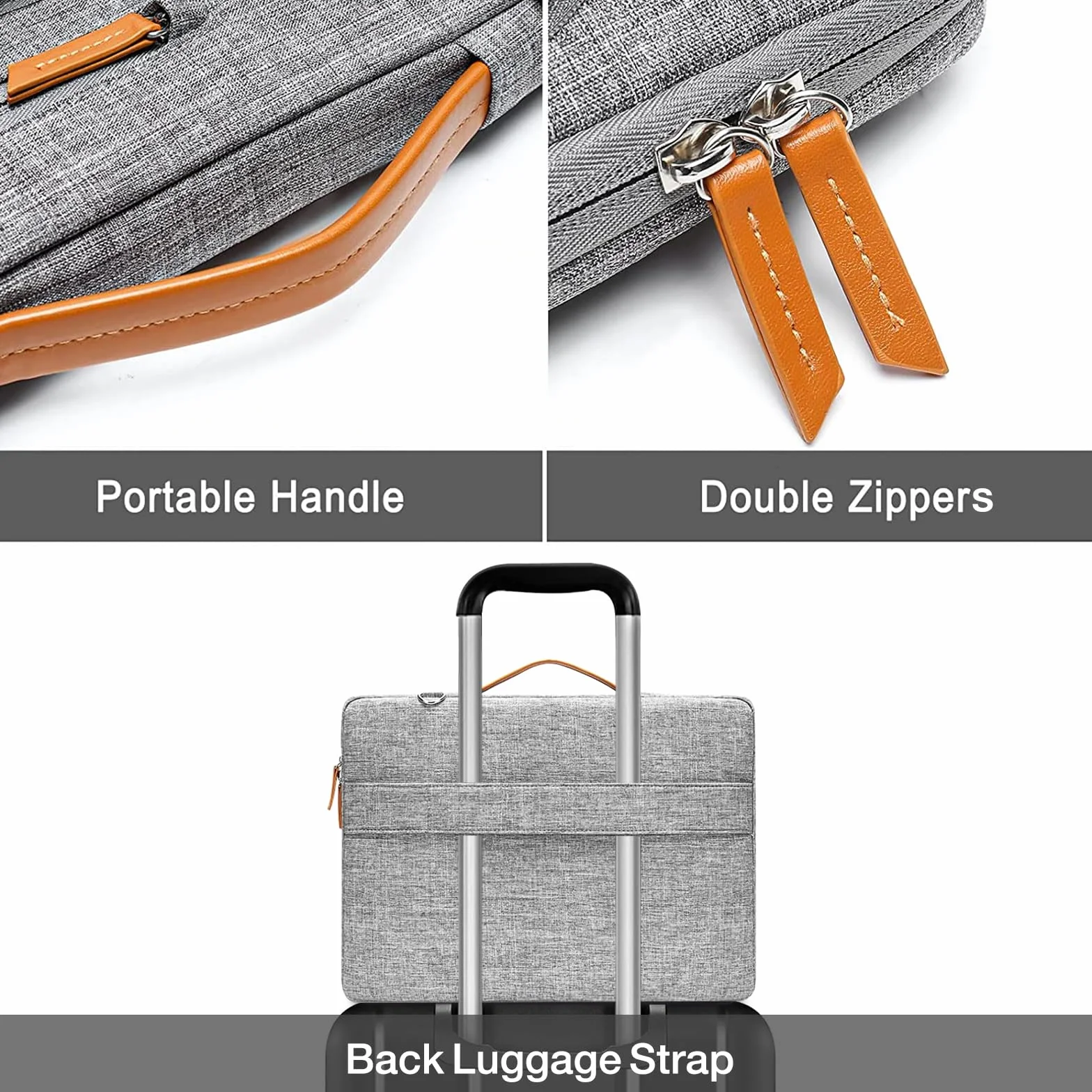 MOSISO Borsa Tracolla Laptop, Custodia Computer,Lato Open Borse Messenger&4 Cerniera Tasche&Handle