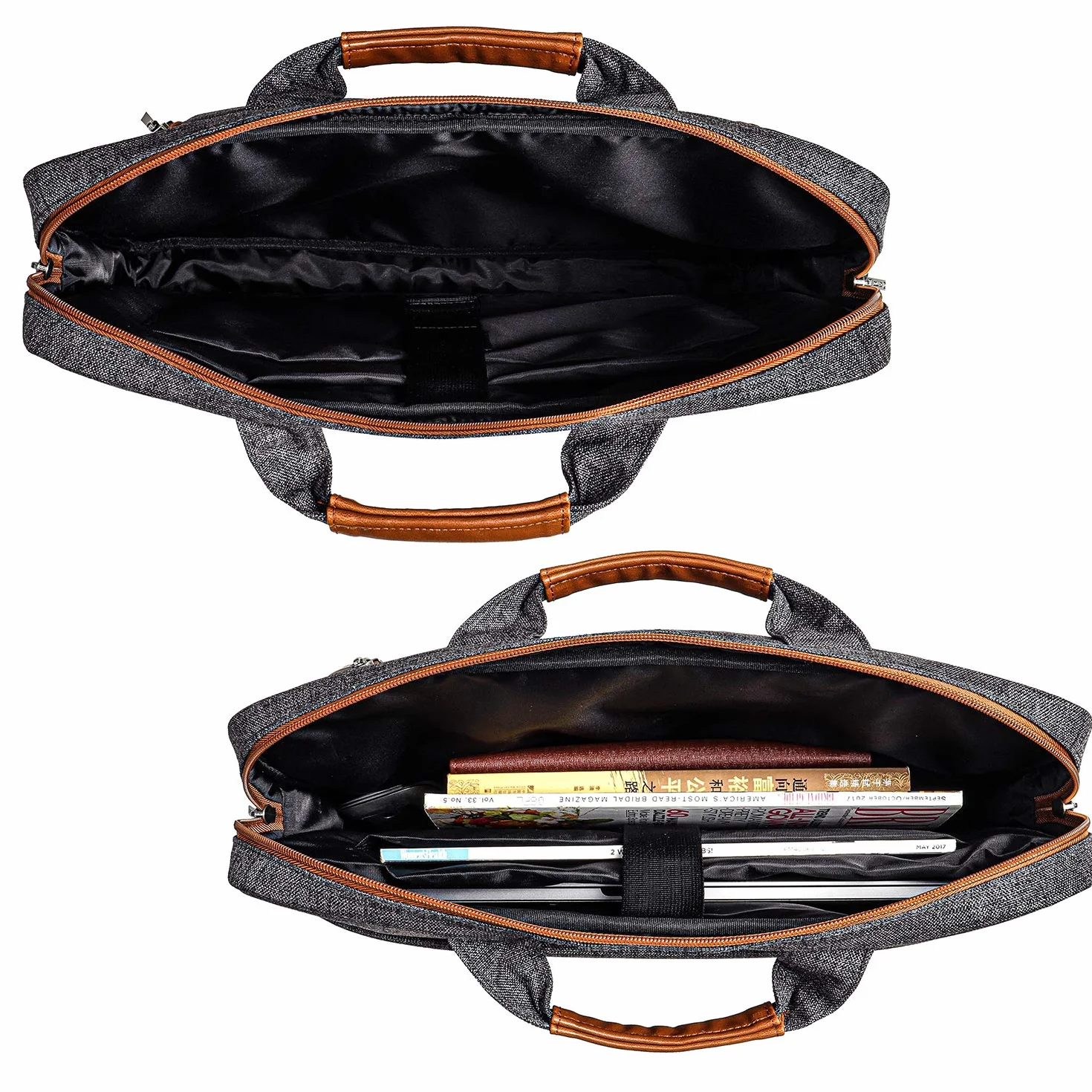 DOMISO 17 Pollici Borsa PC Impermeabile Custodia Messenger Ventiquattrore per Computer Portatile/Tablet/Notebook/Ultrabook/Chromebook da 17-17,3 pollici, Grigio Scuro