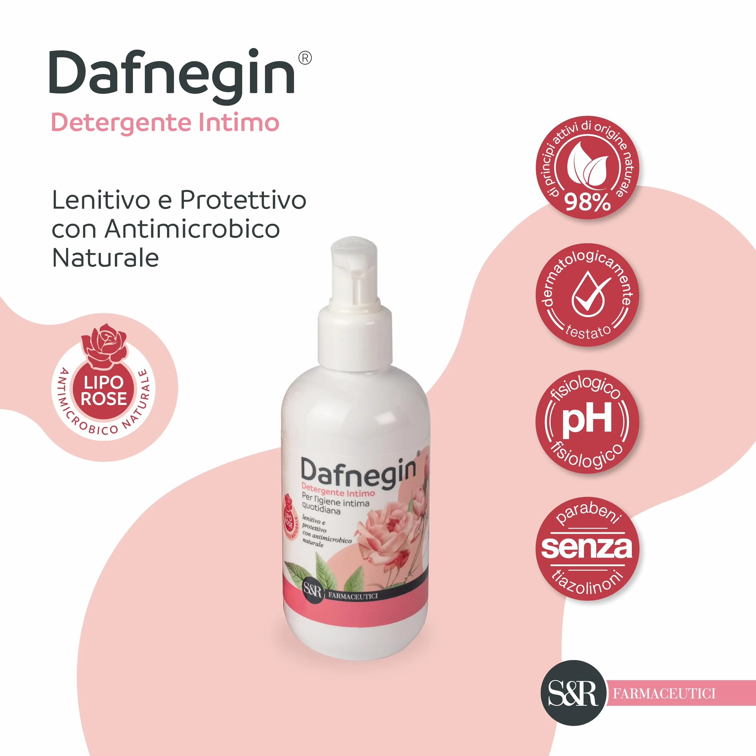 S&R Farmaceutici Dafnegin Detergente Intimo Lenitivo Protettivo Antimicrobico Naturale 200 ml