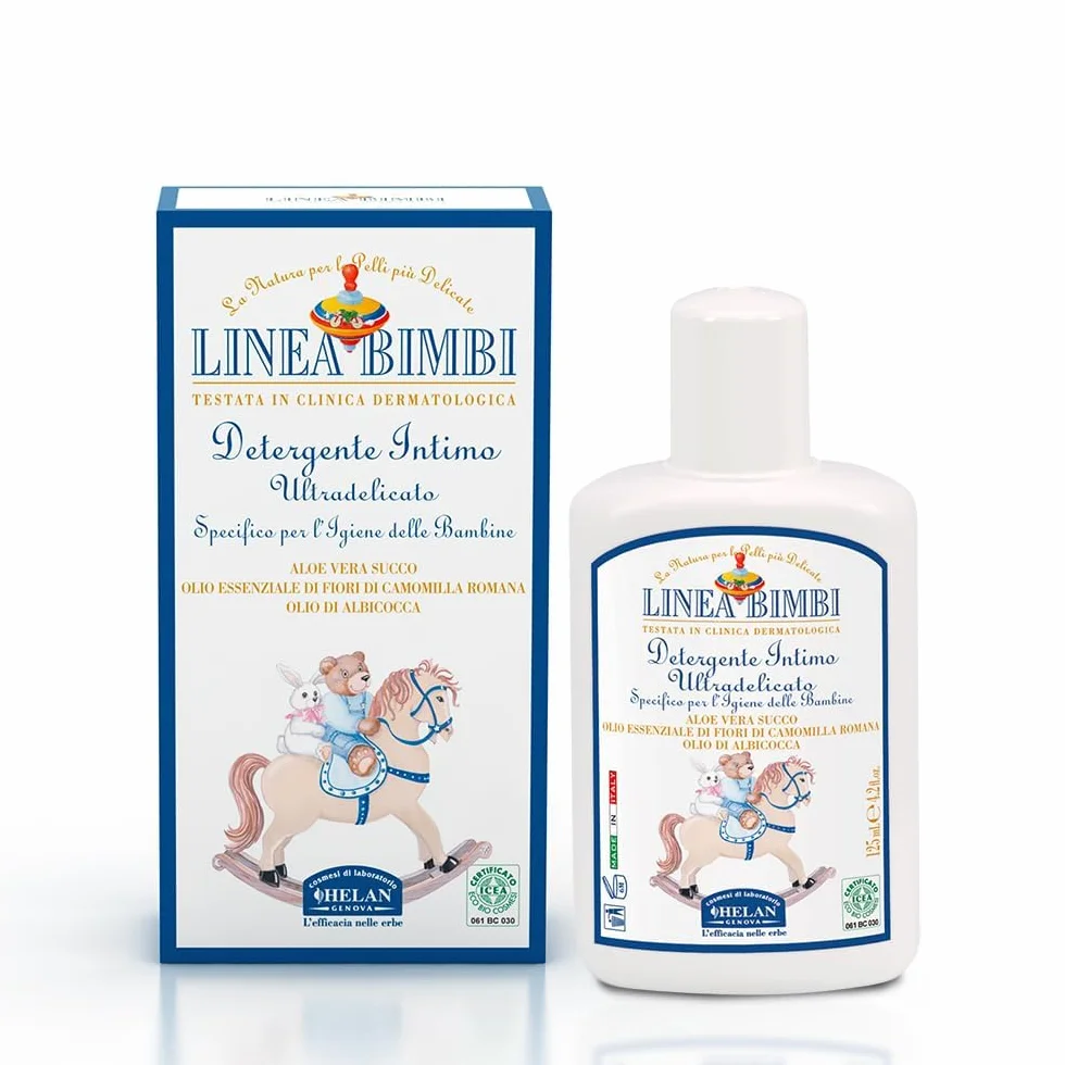 Helan Linea Bimbi Bio Detergente Intimo Delicato 125ml - Aloe Vera e Olio di Albicocca - Made in Italy