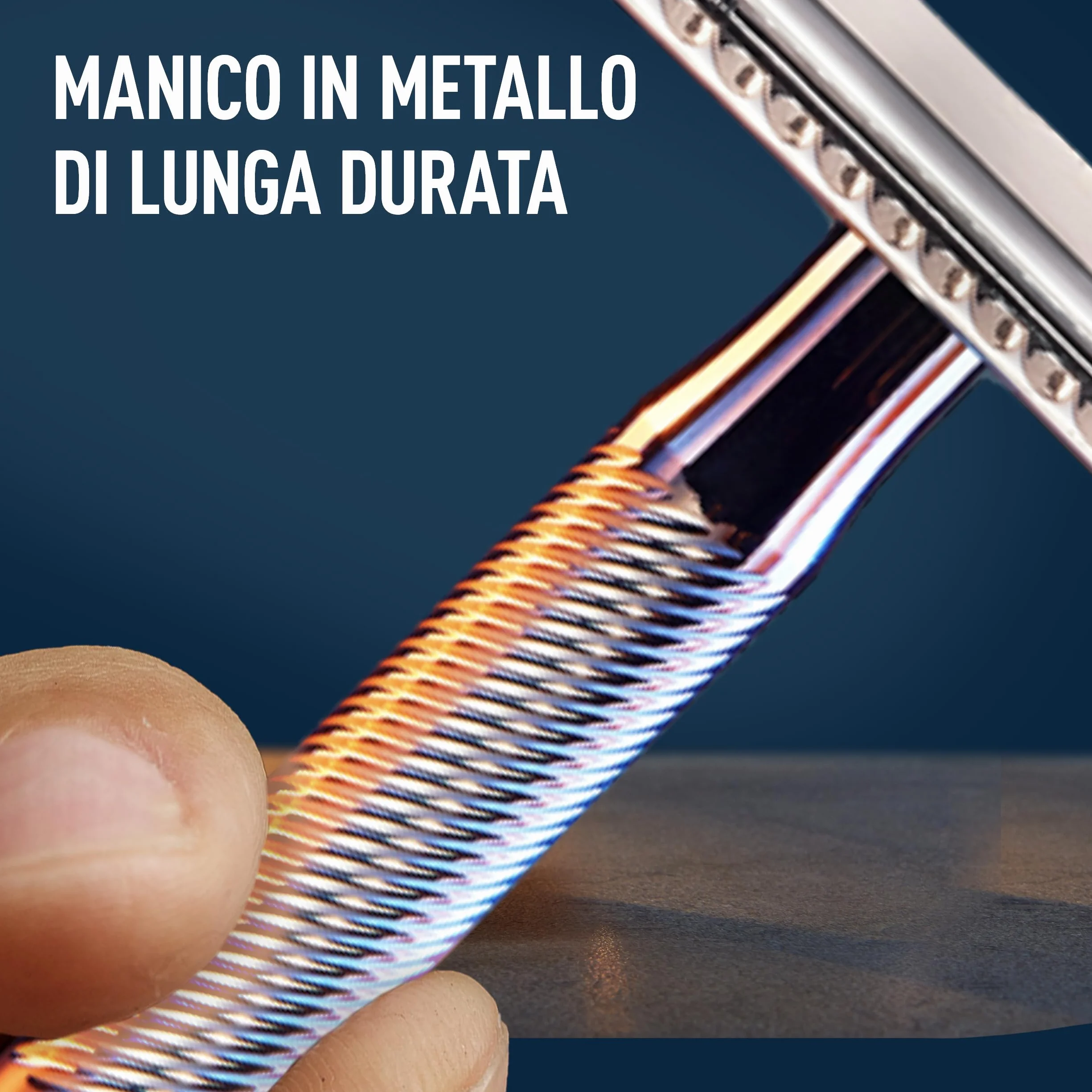 King C. Gillette Rasoio di Sicurezza in Acciaio Inossidabile con 5 Lamette Rivestite di Platino