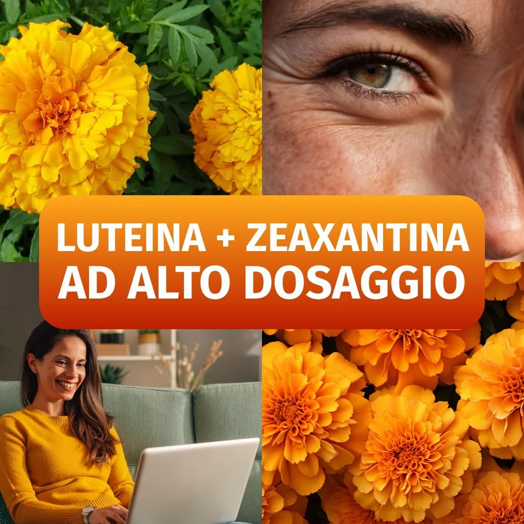 Green Naturals Luteina 50 mg + 5 mg Zeaxantina 180 Capsule Integratore Alimentare