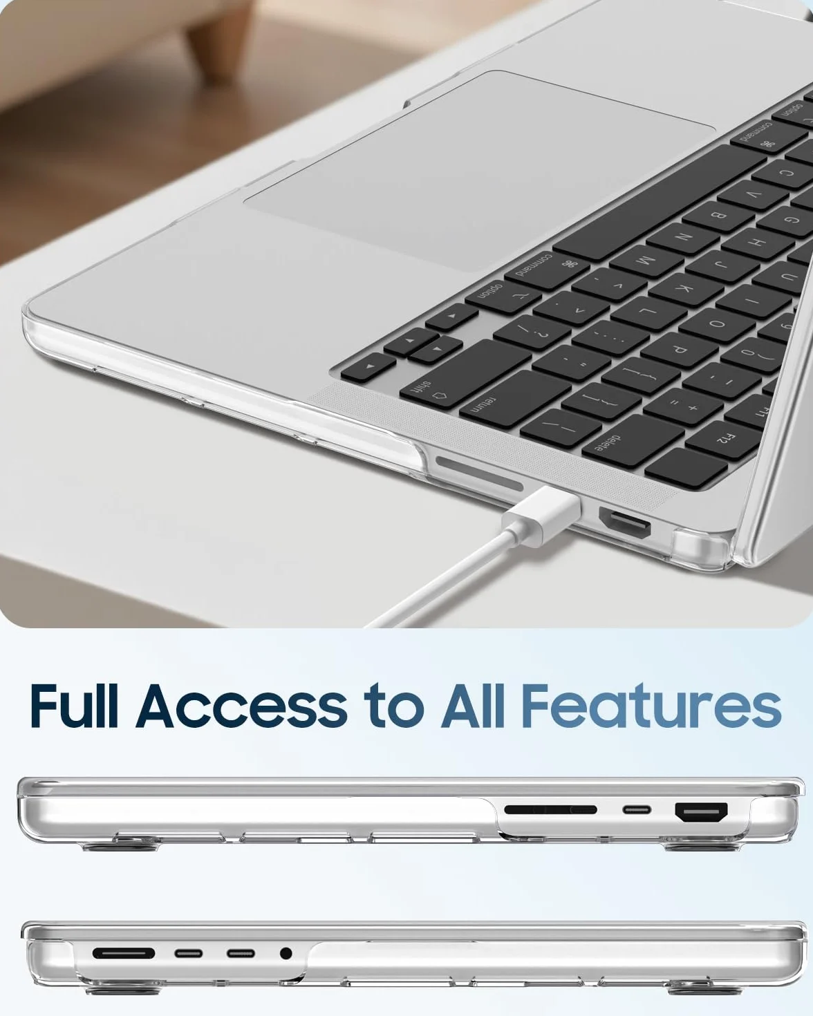 FINTIE Custodia Compatibile con MacBook Pro 14 Pollici M5 M4 M3 M2 M1 Pro/Max (2026-2021, A3426 A3427 A3434 A3112 A3401 A3185 A2992 A2918 A2779) - Cover Rigida Protettivo Guscio Case, Trasparente