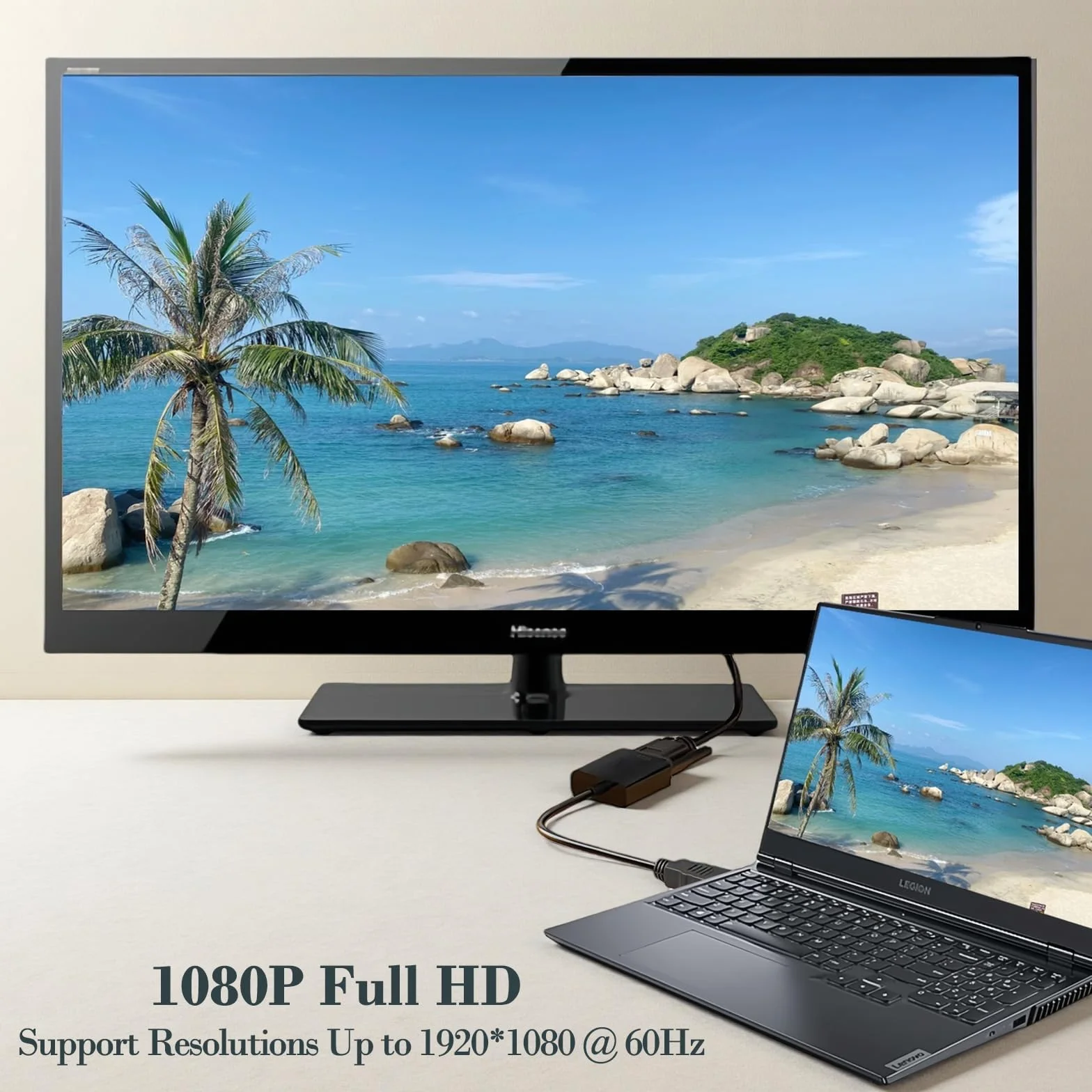 Adattatore HDMI a VGA, Unidirezionale HDMI Computer a VGA Monitor, Placcato in Oro per PC Computer, Desktop, Laptop,PC, TVbox, Xbox, PS3, PS4