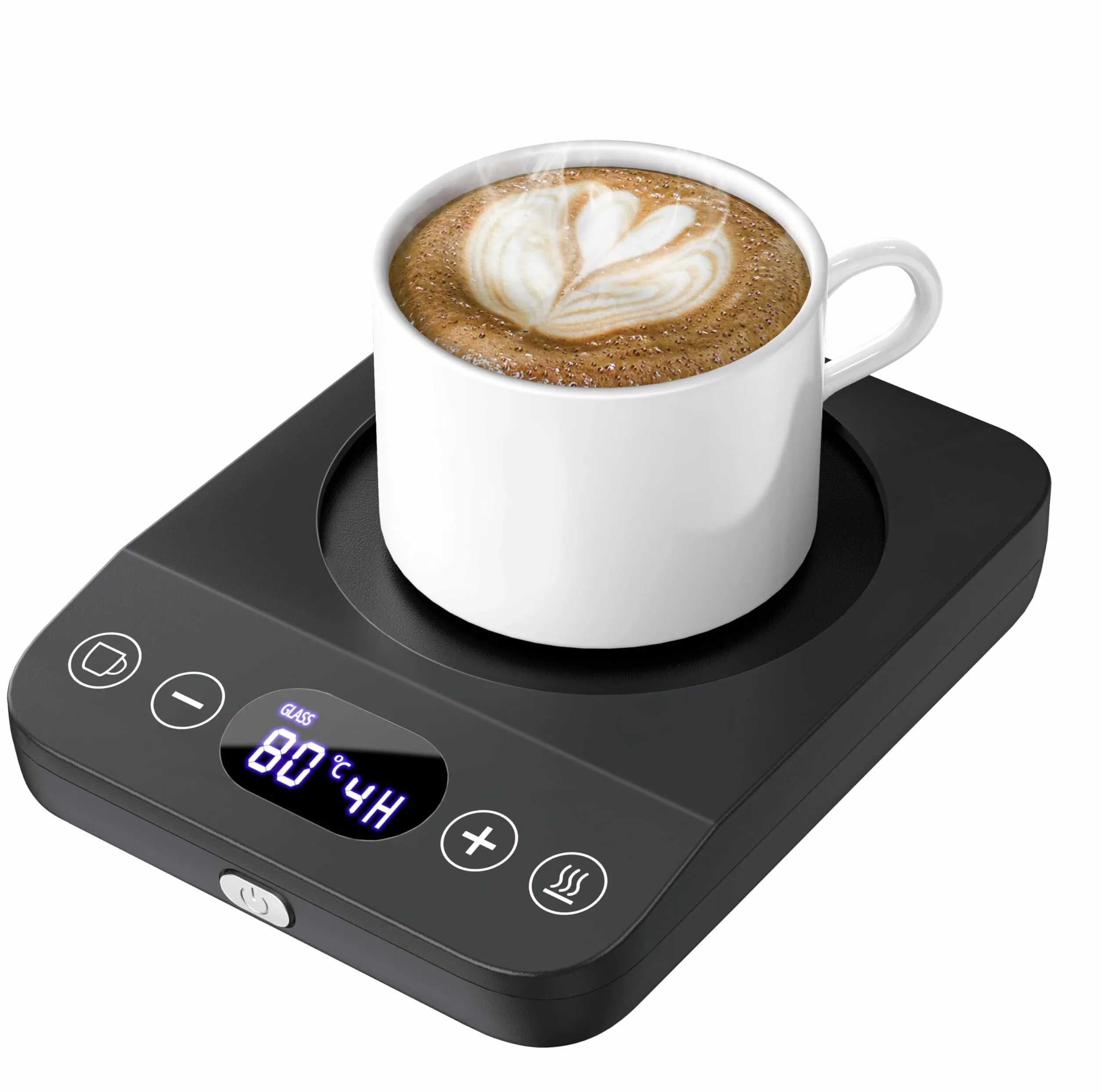 Vexloria Scalda Tazza Elettrico, Scaldatazze da Caffè, Bevande, Tè, Scalda Latte Elettrico Portatile con 9 di Temperatura Modalità Spegnimento Automatico, Scalda Tazza per Ufficio, Casa B01
