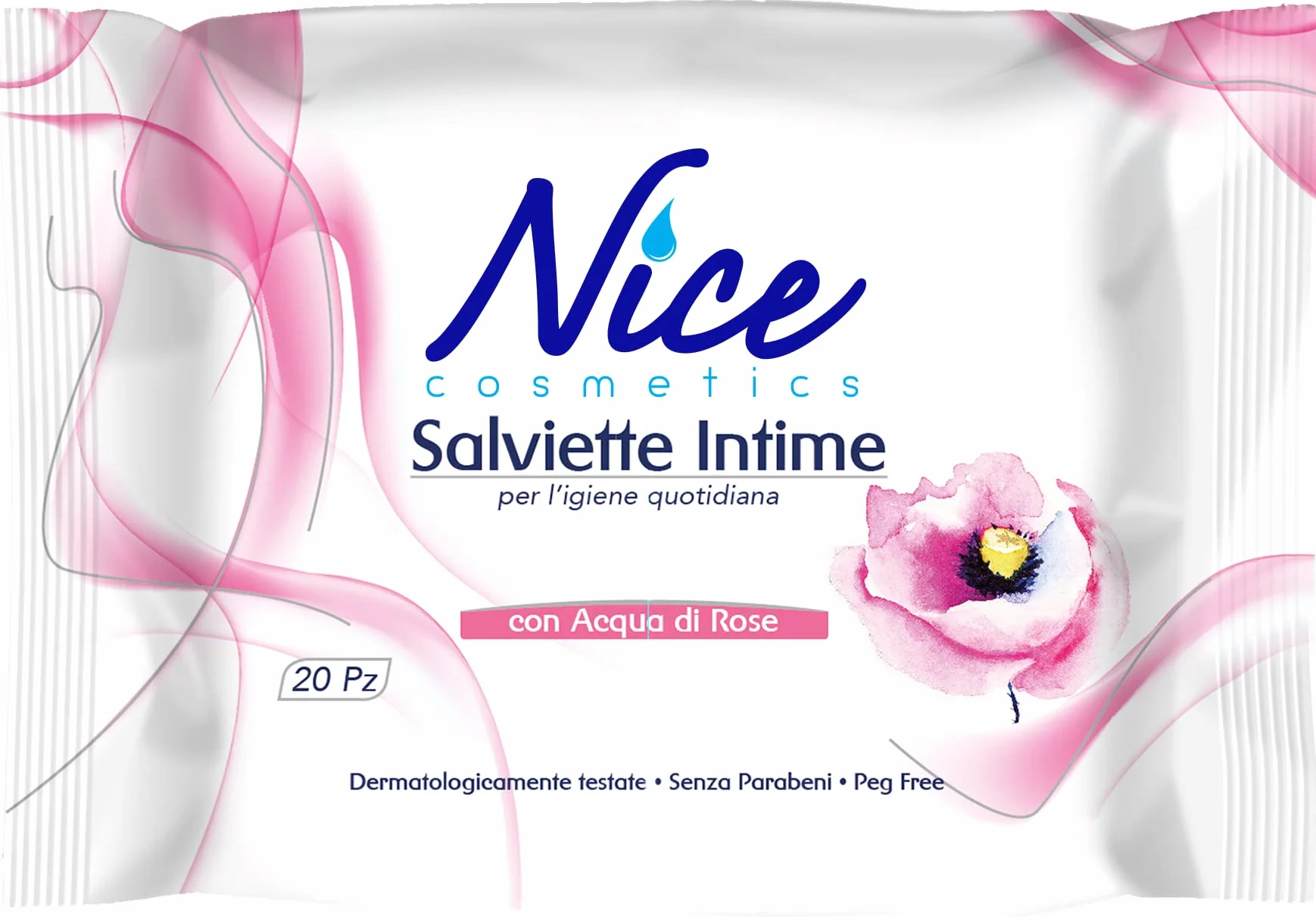 Nice Intima Salviette Intima Rosa Sensibile 20 sztuk