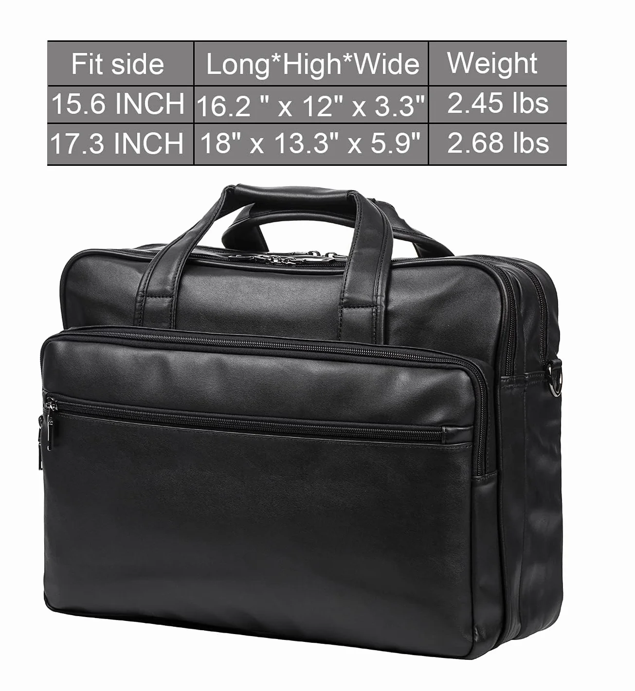 seyfocnia Borsa in pelle per laptop da uomo 15,6 pollici 17,3 pollici Messenger valigia Business Satchel Borsa a spalla per computer