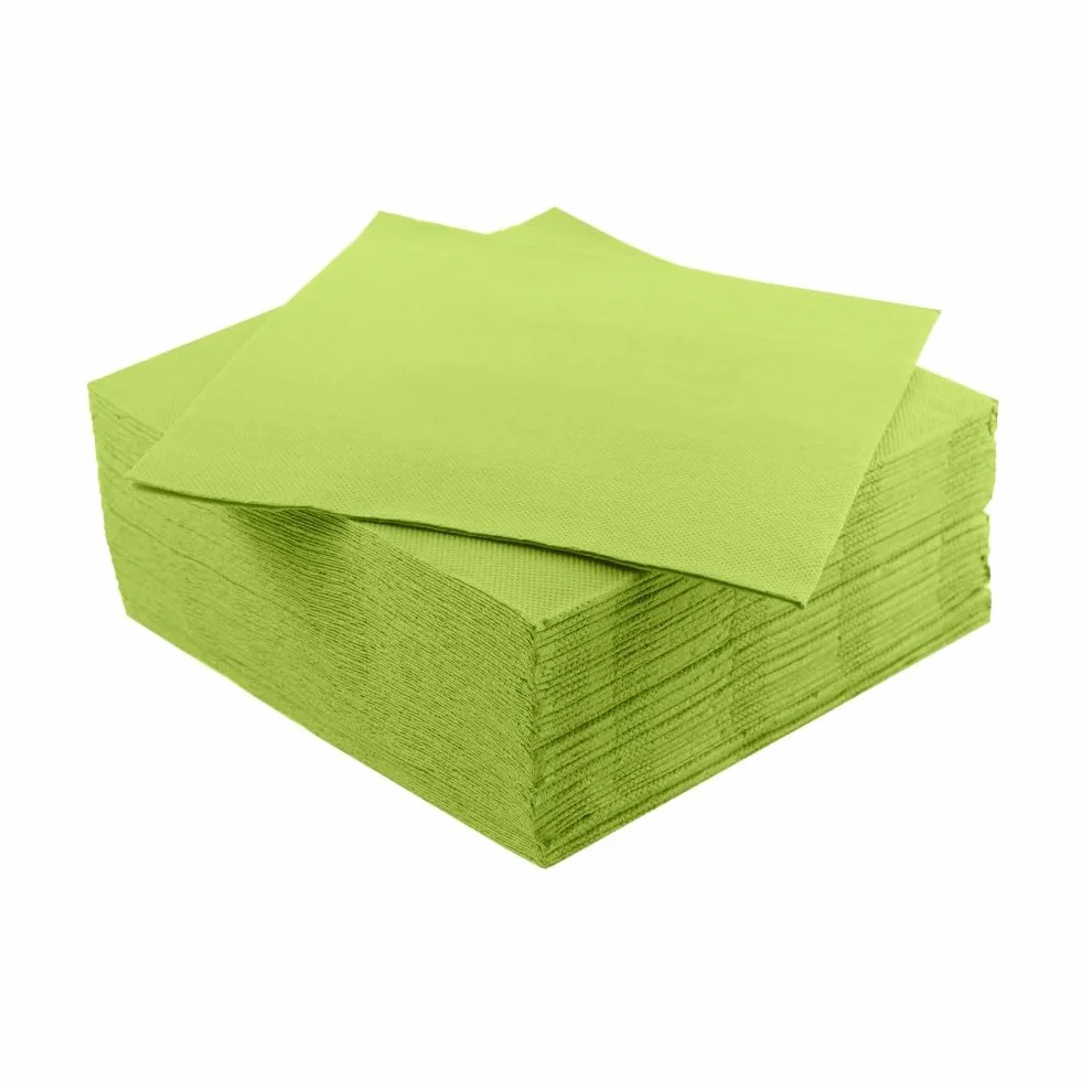 Tovaglioli di Carta Colorati 2 Veli 38x38 cm Punta a Punta 40 Pezzi Verde Anice