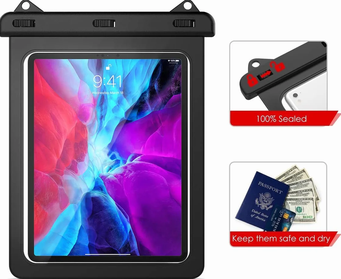 Custodia Impermeabile Tablet Universale, Borse Impermeabili Dry Bag Sacca Impermeabile Cover per iPad Pro 12.9"/11/13,iPad Air 13/11/10.9/10.5/A16,Galaxy Tab,Android Tablet ecc.- fino a 13,5"