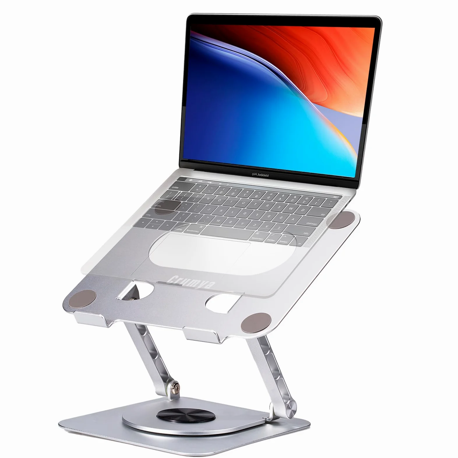 Supporto Monitor Scrivania - Supporto in Lega di Alluminio con Rotazione di 360 Gradi per PC Pieghevole, Regolabile in Altezza e Angolazione, Compatibile con iPad, Laptop e Tablet Sotto i 17 Pollici.