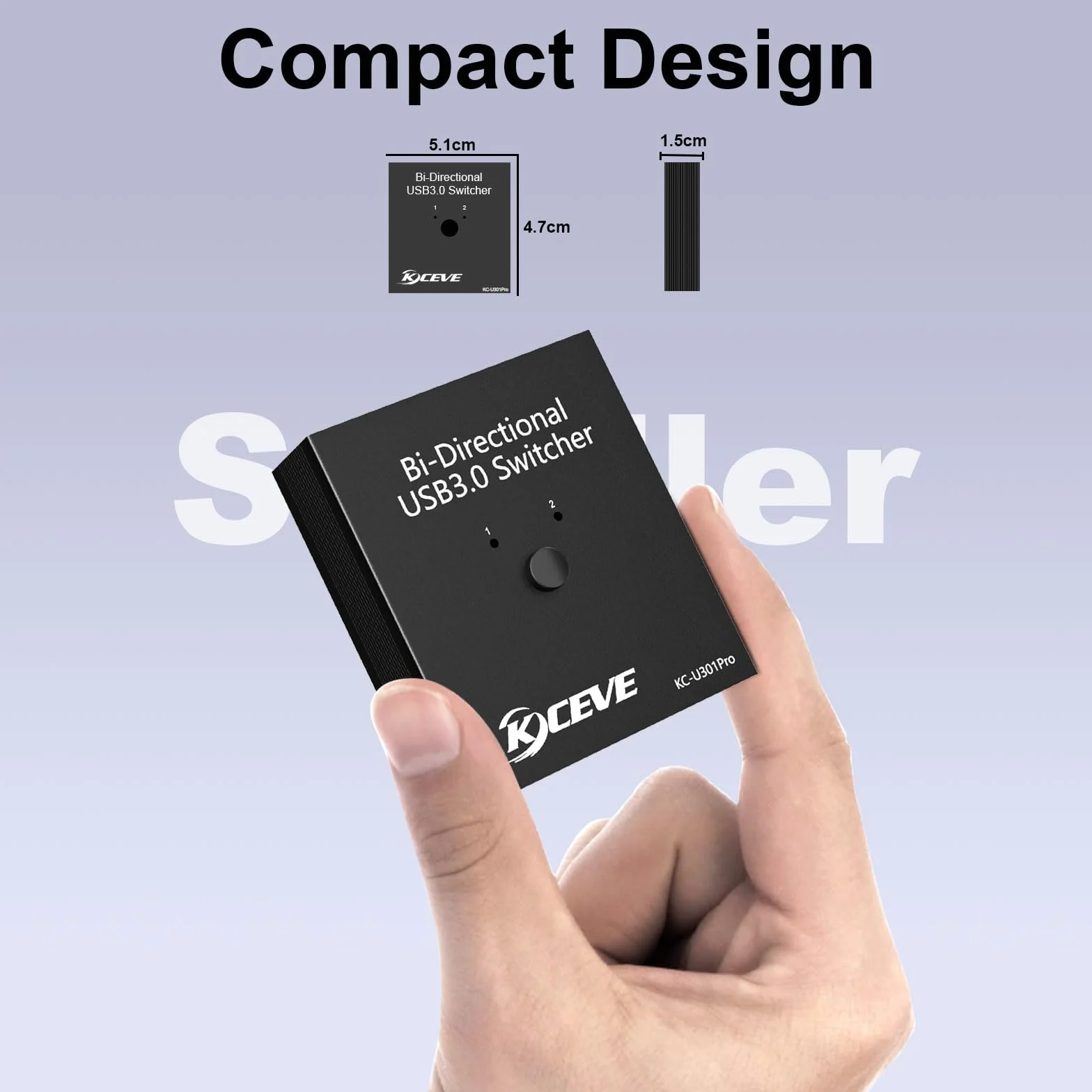 MLEEDA Switch USB 3.0 Bidirezionale 2 In 1 Out / 1 In 2 Out per 2 PC Condividi Tastiera Mouse Scanner Stampante, Escluso Cavo