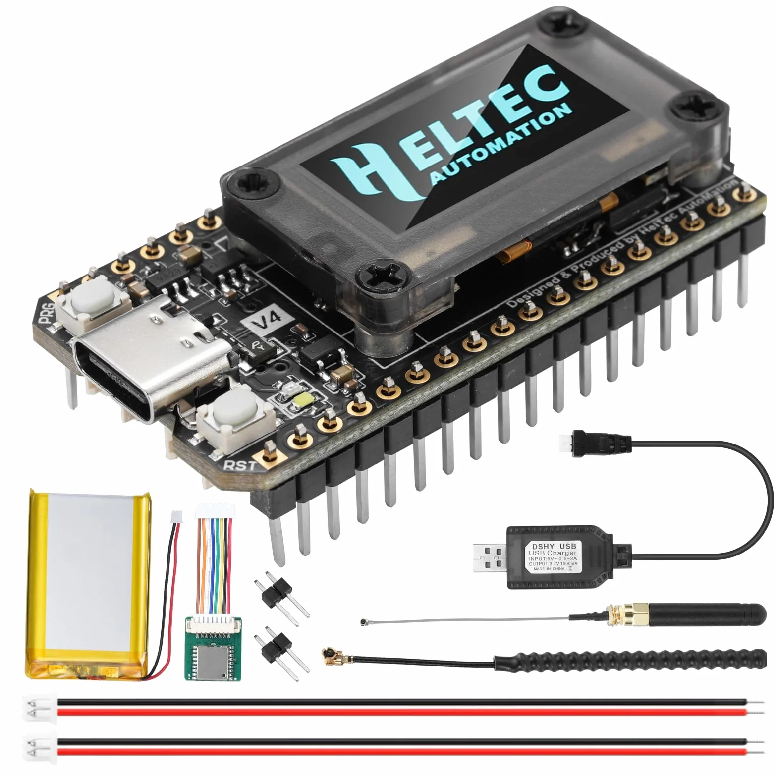 LoRa Meshtastic ESP32 V4 Board con antenna 868MHz e display OLED e GPS AYWHP LoRa ESP32 scheda di sviluppo WLAN integrato Bluetooth SX-1262 Chip compatibile con Arduino/Mesh tastic