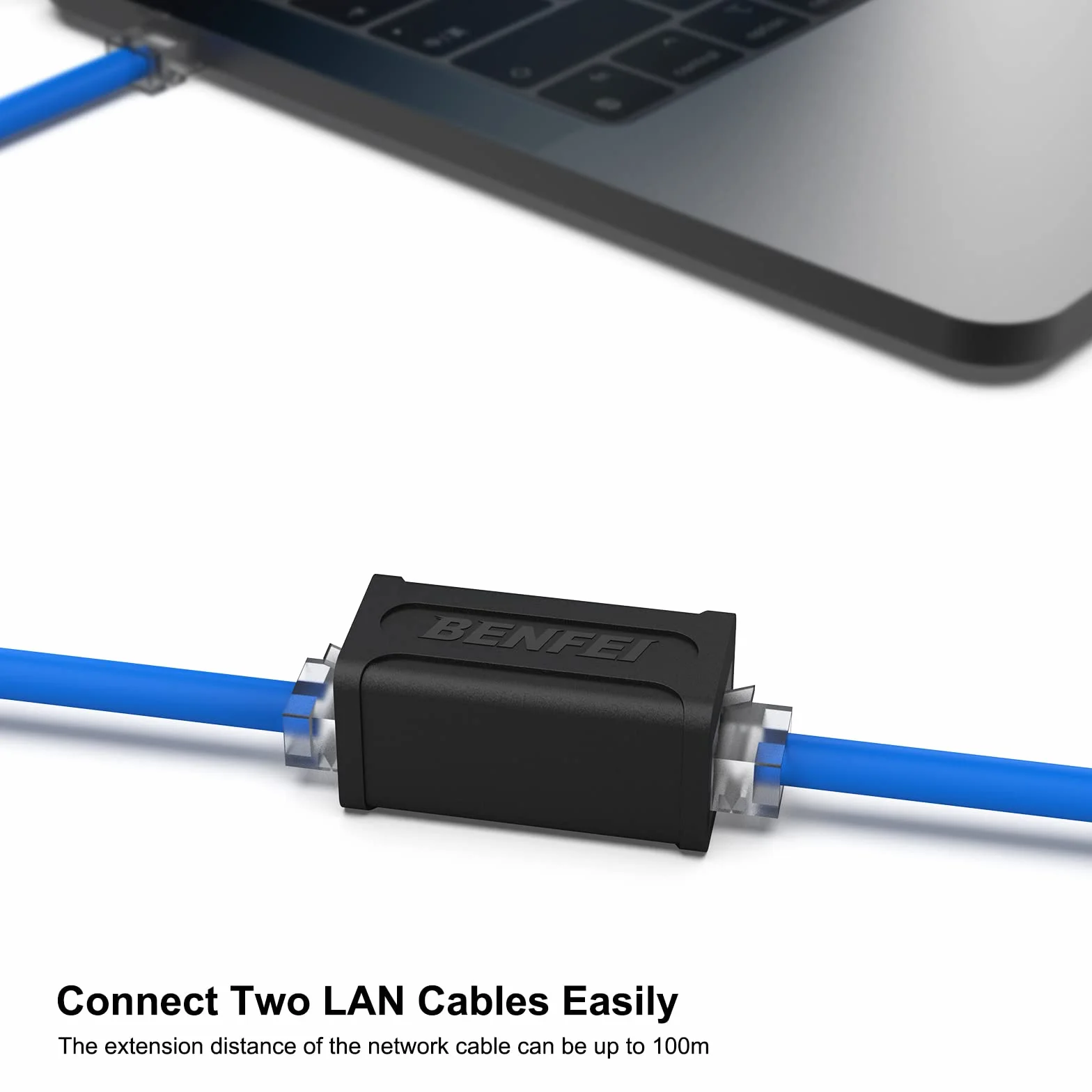 BENFEI Accoppiatore RJ45 in linea, confezione da 2 accoppiatori Ethernet Cat7 Cat6 Cat5e femmina a femmina