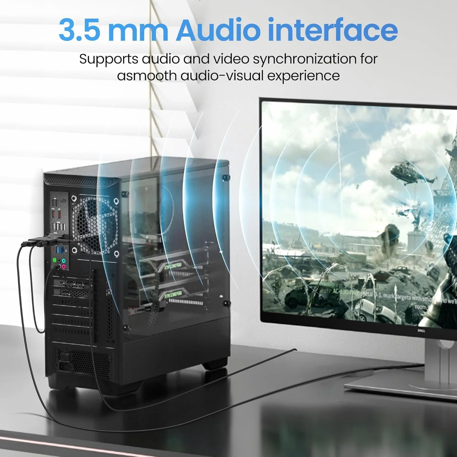 Adattatore VGA a HDMI, 1080P, VGA maschio a HDMI, adattatore convertitore con cavo audio per computer, desktop, laptop, PC, PS3/4, monitor, proiettore, HDTV