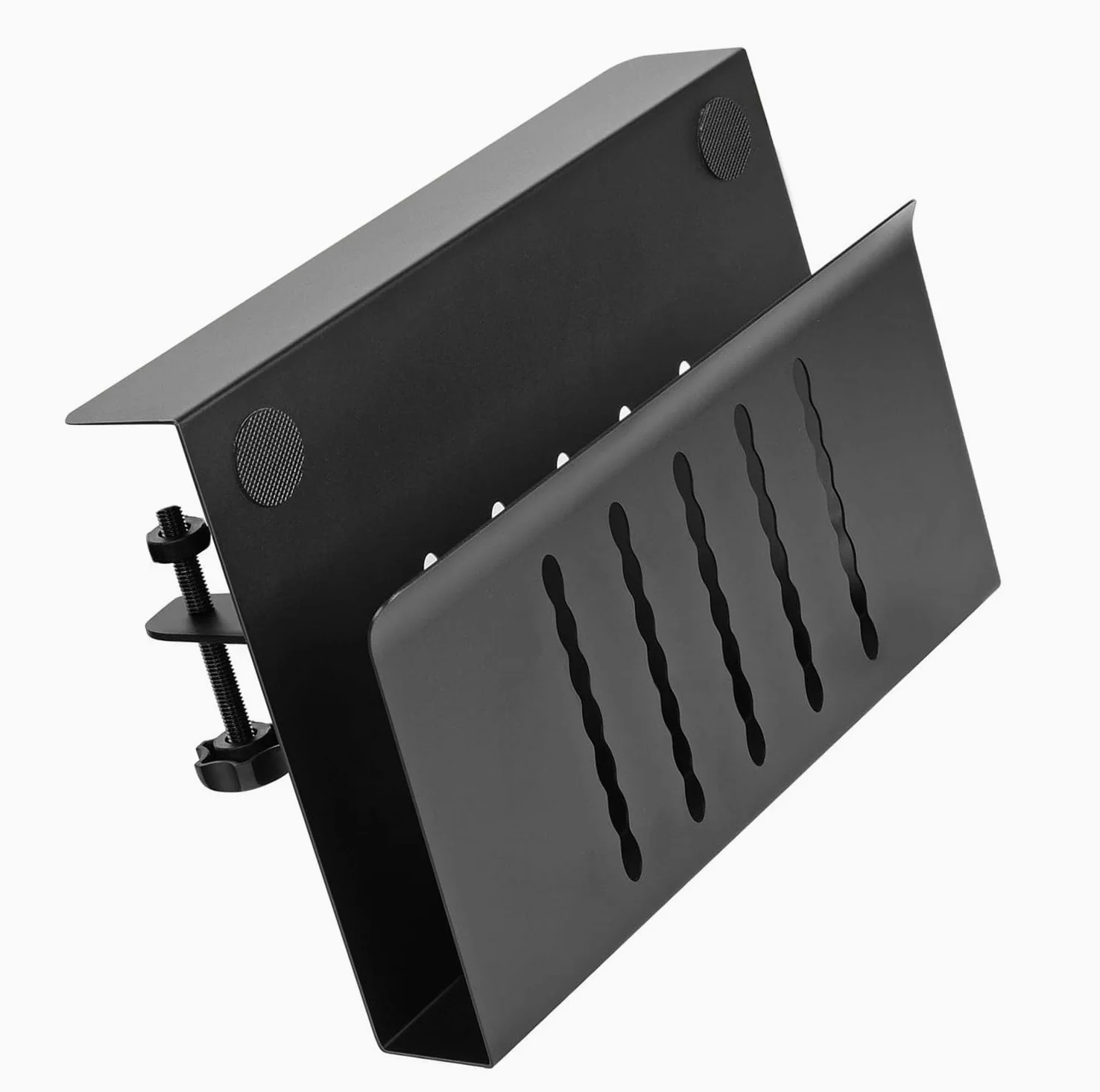 Rialzi ergonomici per laptop, nero | Notebook in alluminio leggero con disegni di raffreddamento per l'organizzazione di comfort della scrivania