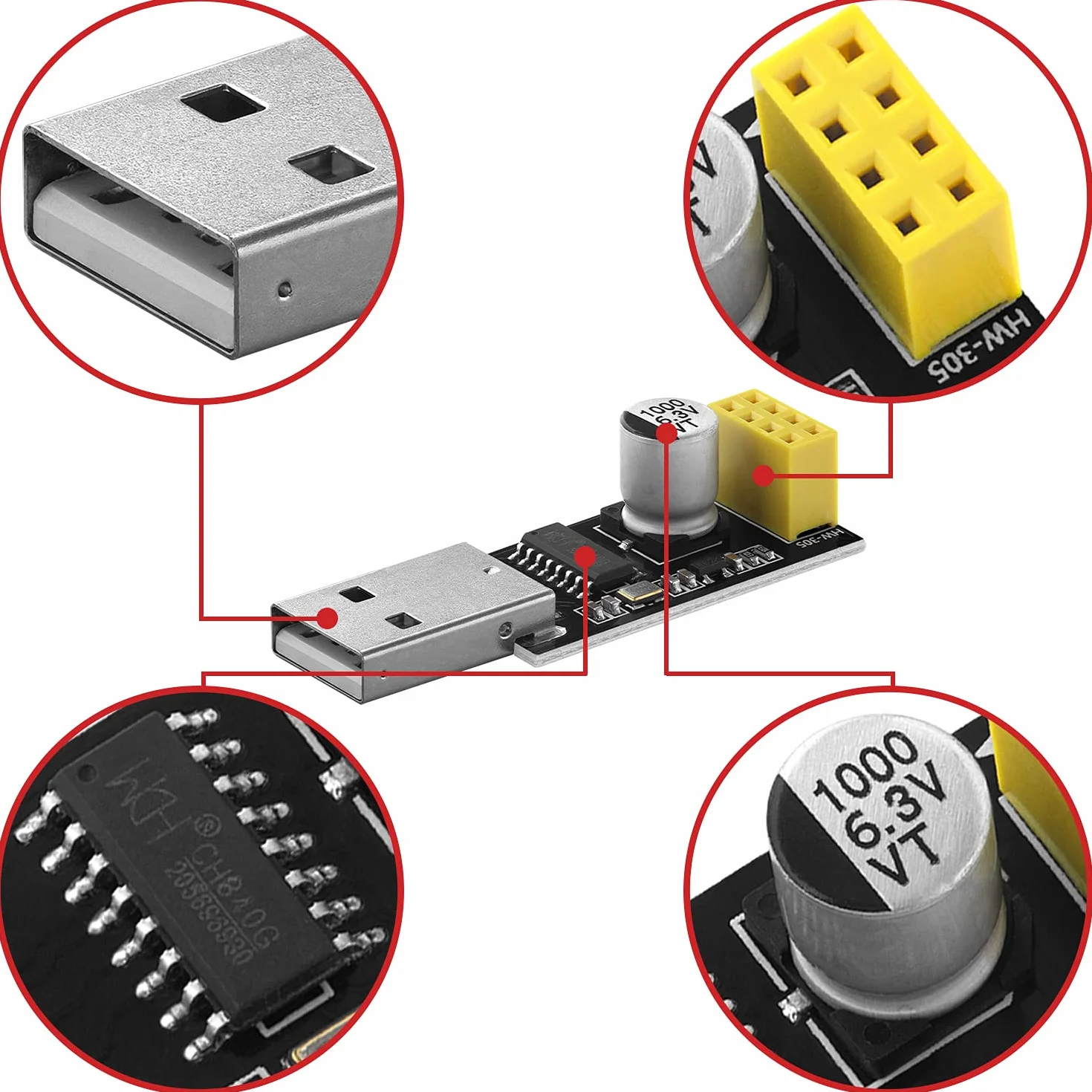 AZDelivery Adattatore USB per ESP-01 Wifi Modulo con eBook