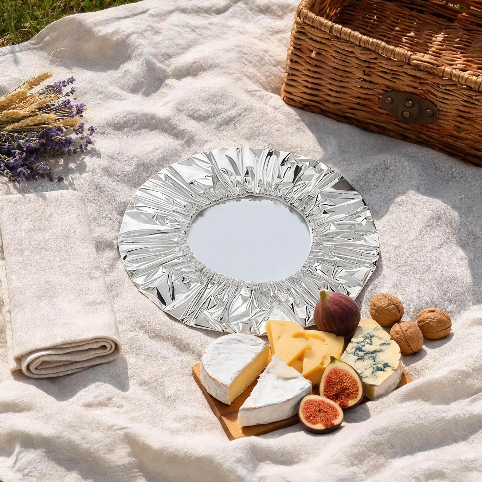 Copriciotole in alluminio per alimenti, 30 pezzi, con bordo elastico per casa e picnic