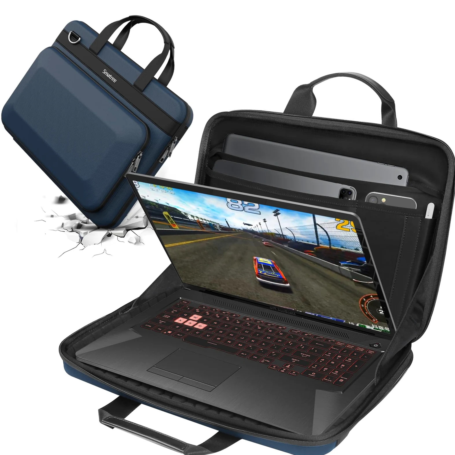 Smatree Custodia rigida per 16 pollice Lenovo Yoga 7/7i 2 in 1 Gen 10,MSI Thin 15, Lenovo Legion 5i/9i Gen 9,Legion Pro 5i Gen 9,Acer Predator Helios 300 PH315/Nitro V 15, m15, Blu (A800)