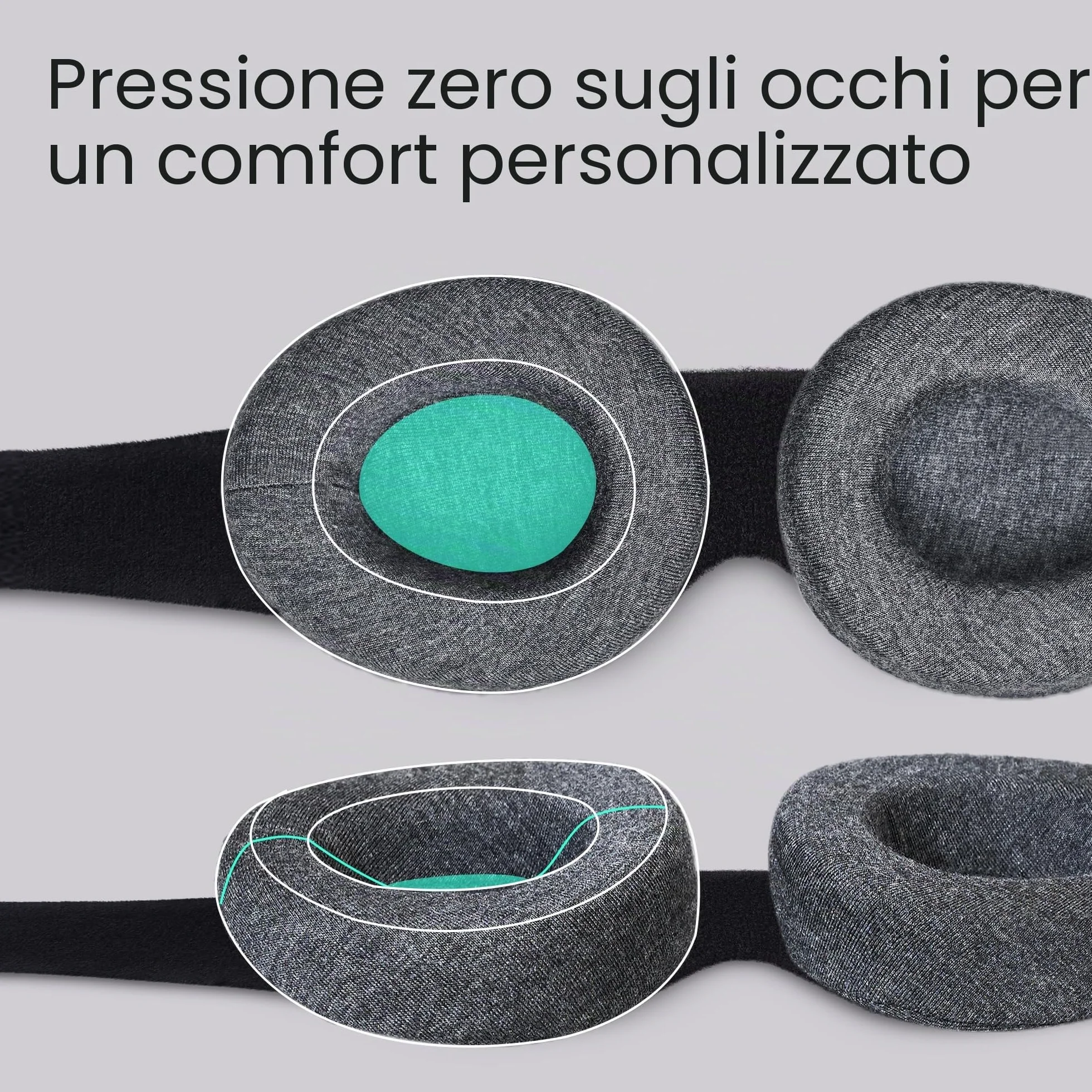 Manta Sleep Mask 100% Blocco Della Luce Maschera Regolabile Con Coppe Per Gli Occhi Staccabili Ultra Confortevole