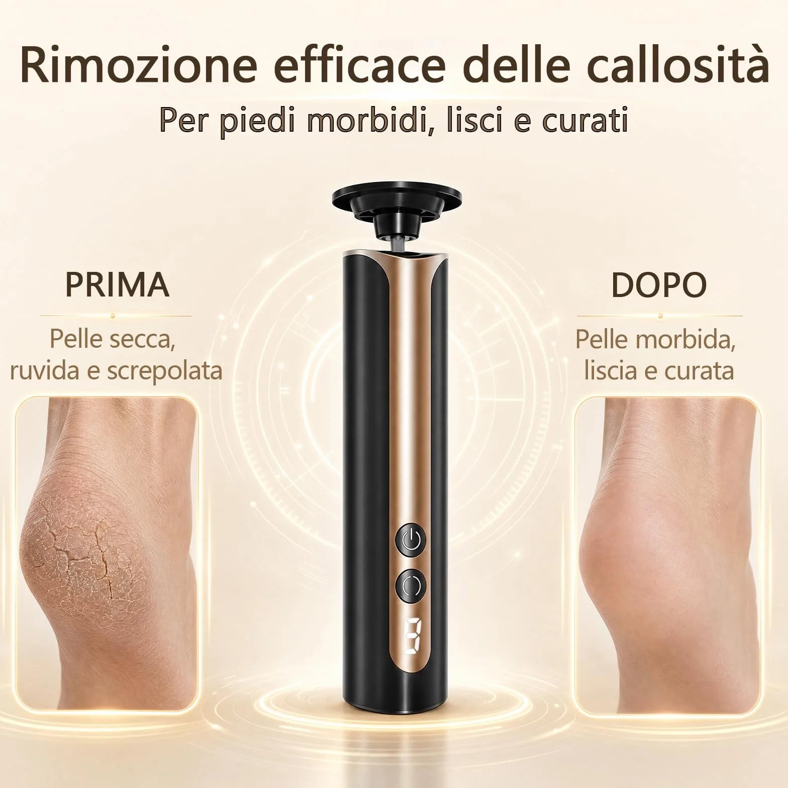 Pedicure Elettrico Professionale 2 in 1 Rimuovi Calli Piedi Display LCD 9 Velocità Raspa Elettrica Pelle Dura Screpolata