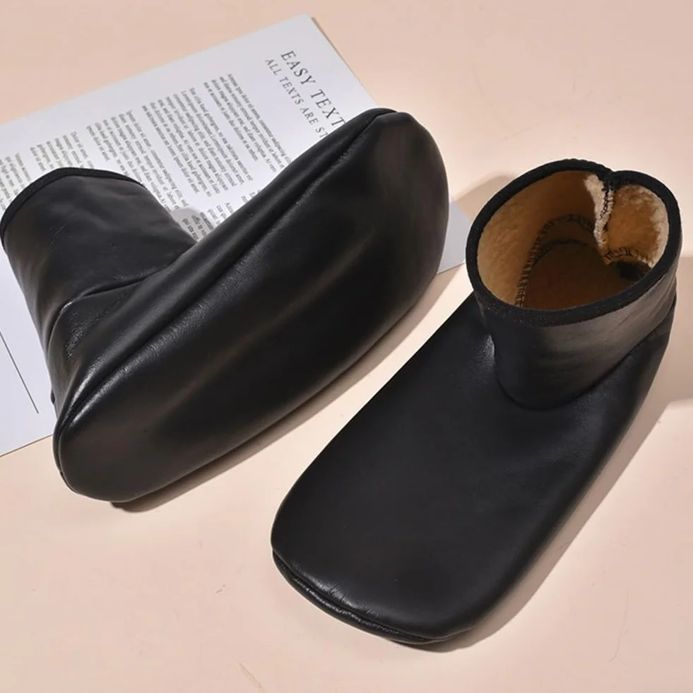 Calzini in pelle PU antiscivolo con fodera in pile