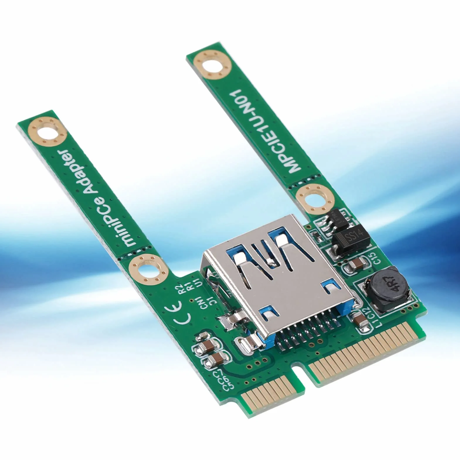 Bewinner Mini Scheda di Espansione PCI-E, Adattatore per Scheda di Conversione MSATA a USB per XP/Vista Convertitore USB MPCI-E