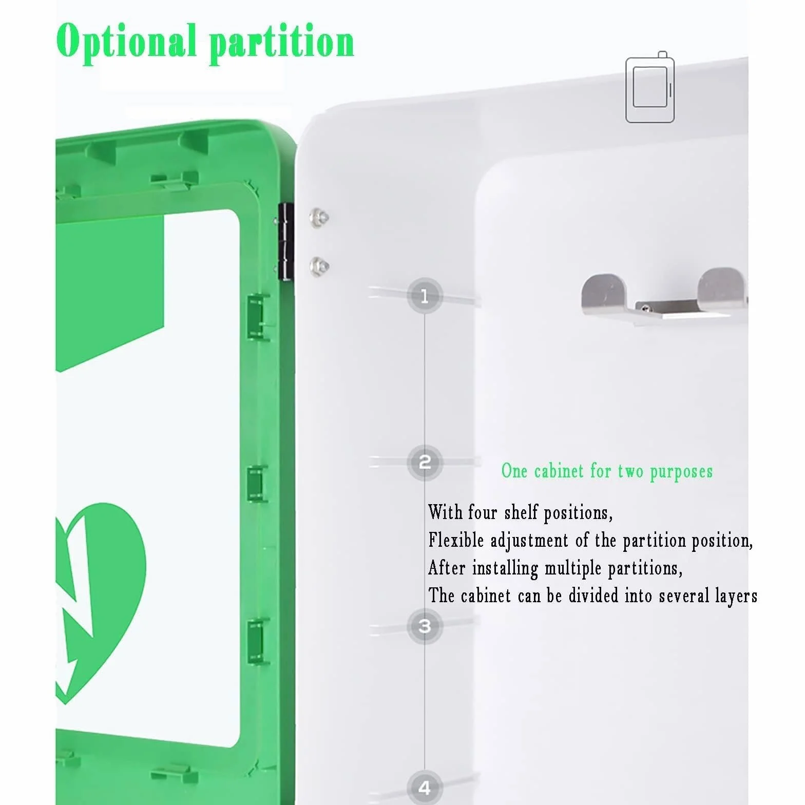 Armadio porta defibrillatore DAE da parete con allarme finestra trasparente universale