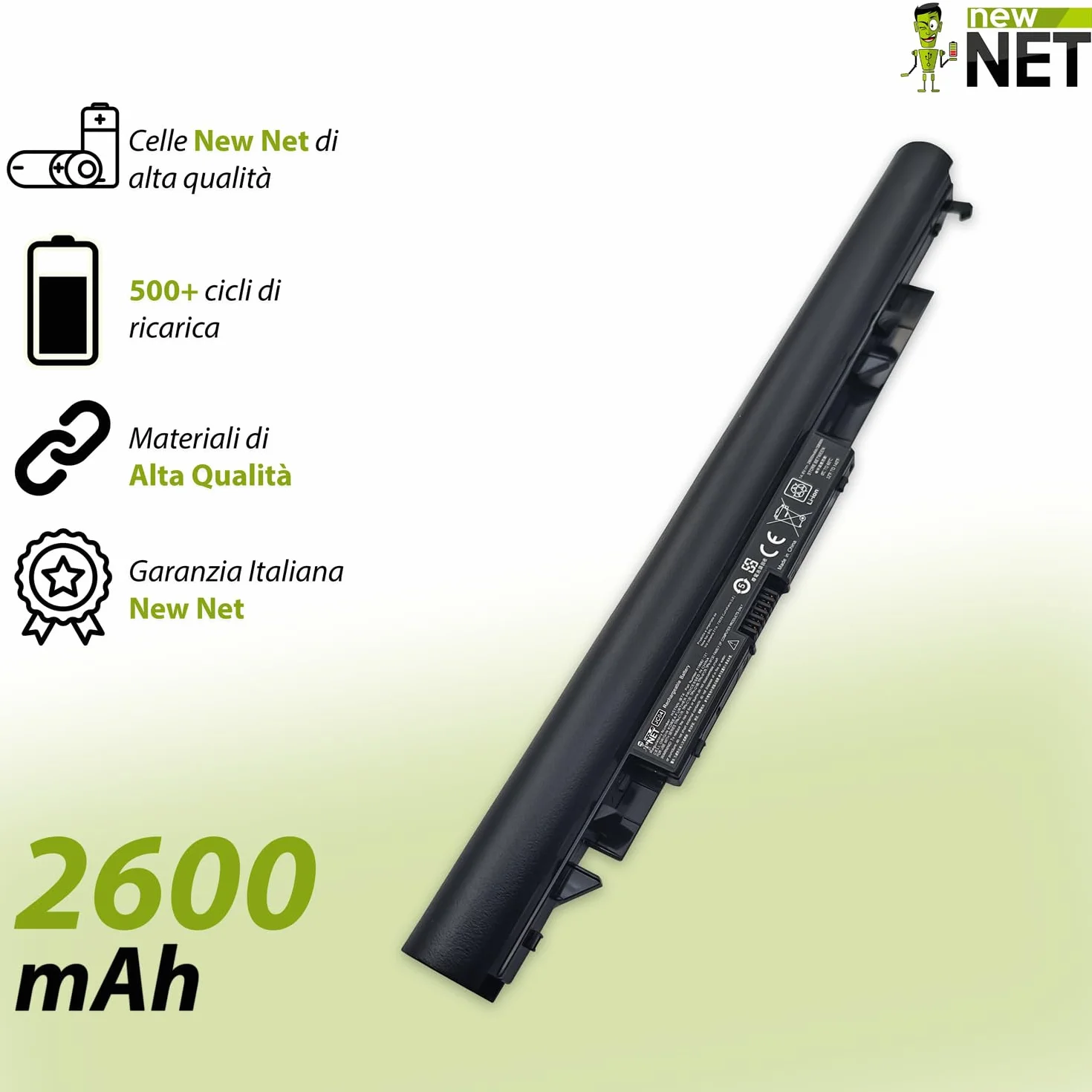 New Net - Batteria compatibile con Notebook HP JC04 HSTNN-IB7X HSTNN-DB8A HSTNN-DB8E HSTNN-H7BX HSTNN-L67N HSTNN-LB7V HSTNN-LB7W HSTNN-PB6Y JC03 TPN-C129 TPN-C130 TPN-Q186