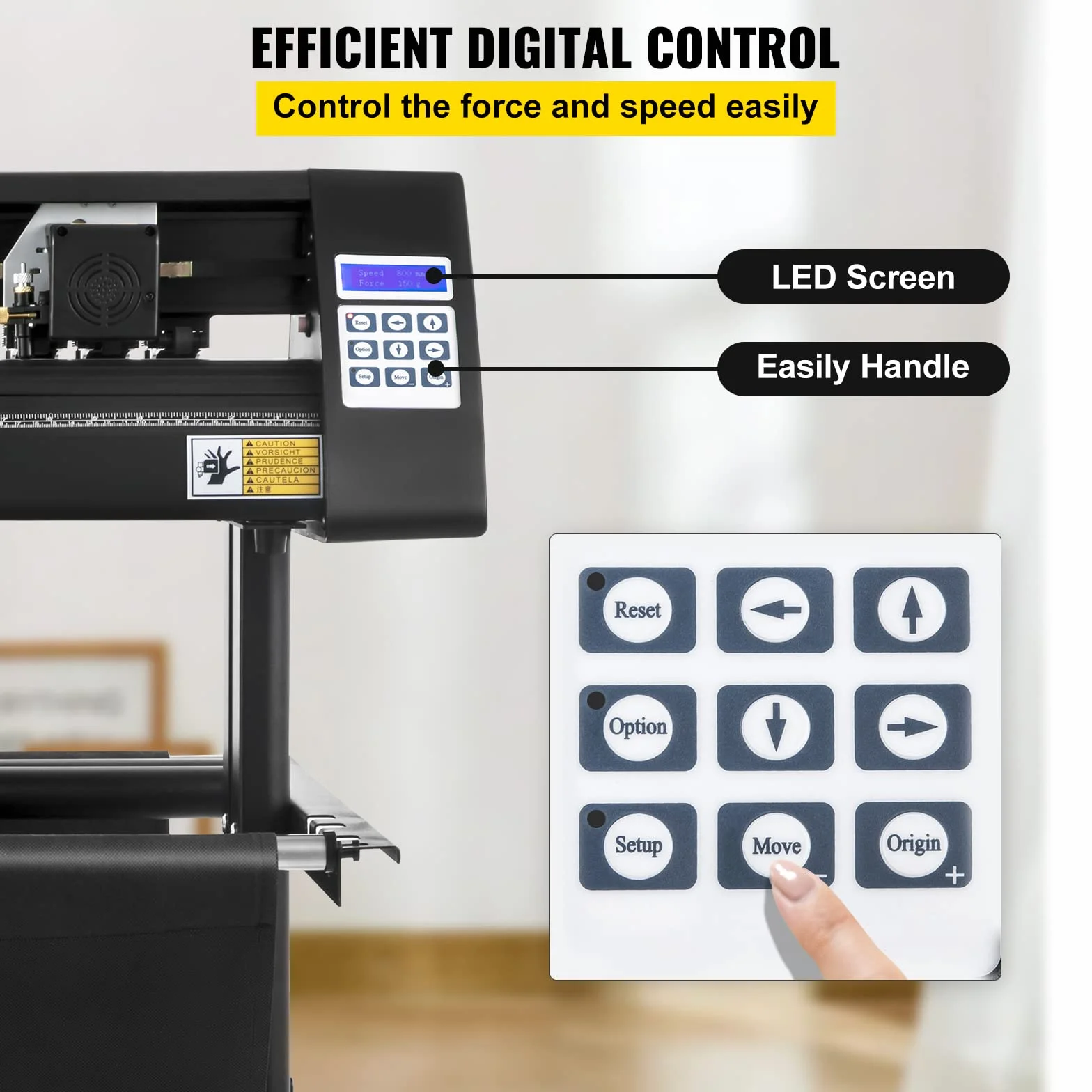 VEVOR Plotter da Taglio per Vinile Semiautomatico, Modello KH-870A 870 mm 95 W Taglierina per Plotter Vinile Flexi con Display LED per Adesivi per Auto, Segnali Stradali, Palloncini, Caschi, ecc.