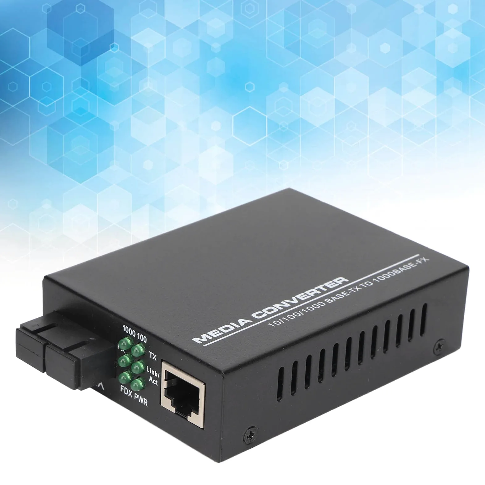 Bewinner Convertitore Multimediale in Fibra Ethernet Multimodale Gigabit, SFP a RJ45, da Fibra a Ethernet, 10 100 1000Base TX (Spina UE)