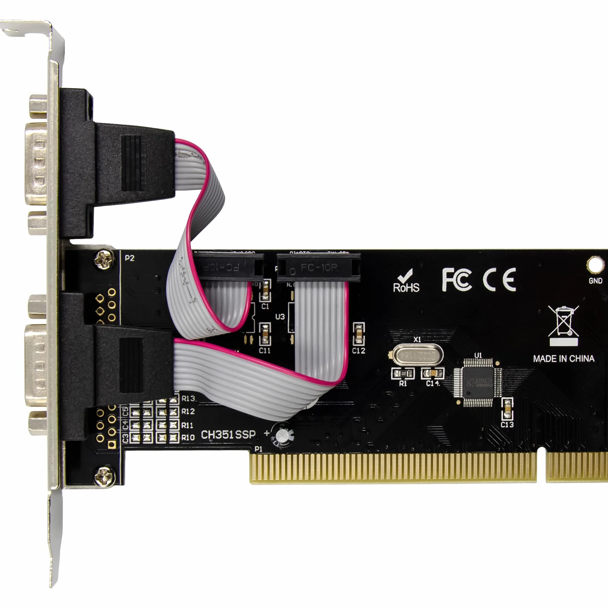 InLine® Scheda di interfaccia PCI seriale 2 X 9 poli, RS232, CH351Q, alta velocità di trasmissione, compatibile con Windows e Linux, facile installazione 6636A