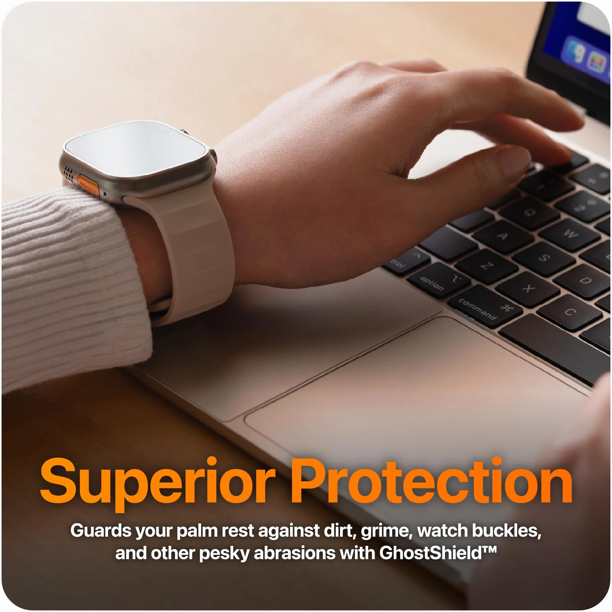 UPPERCASE GhostShield Set di Protezioni Premium per Poggiapolsi, Protezione Contro Graffi e Usura, Compatibile con MacBook Air 15" 2024 2023 M3/M2, A3114 A2941, Blu Cielo