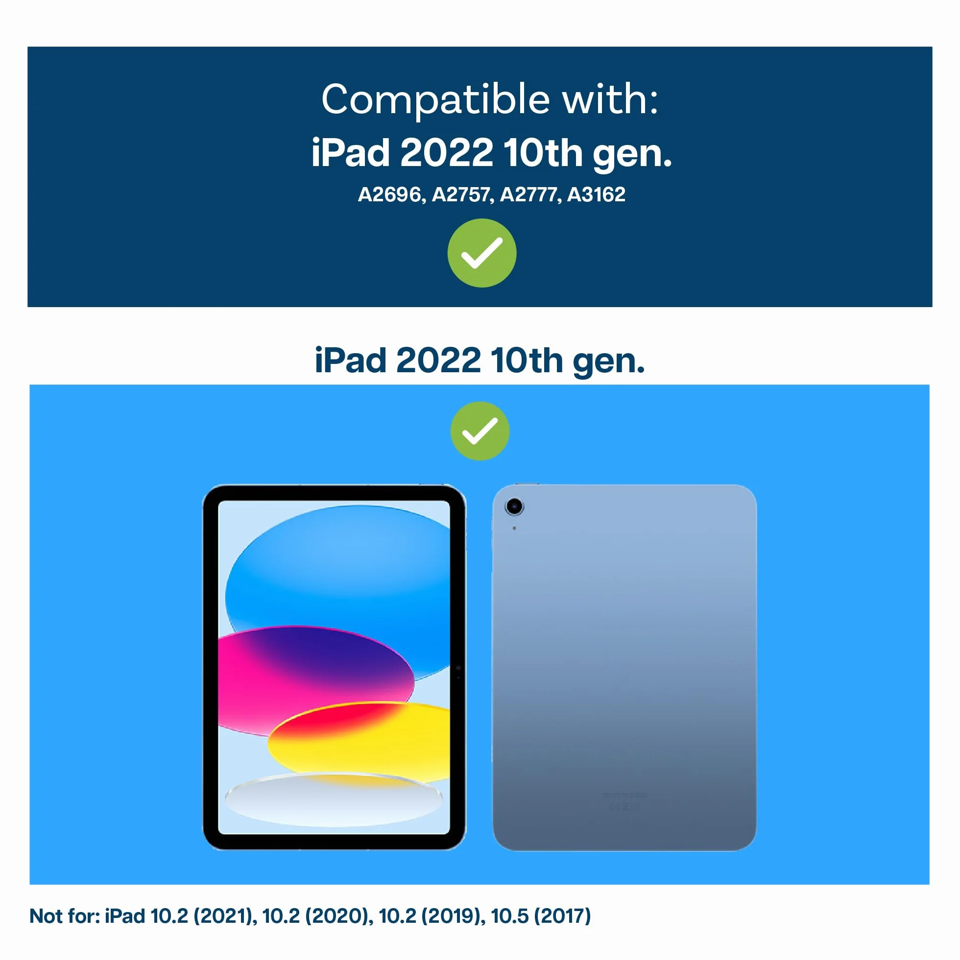 MMOBIEL Vetro touchscreen digitalizzatore compatibile con iPad 10 gen 2022 Parte di ricambio del display - Incl. supporto preinstallato, adesivo biadesivo e strumento di riparazione - Nero
