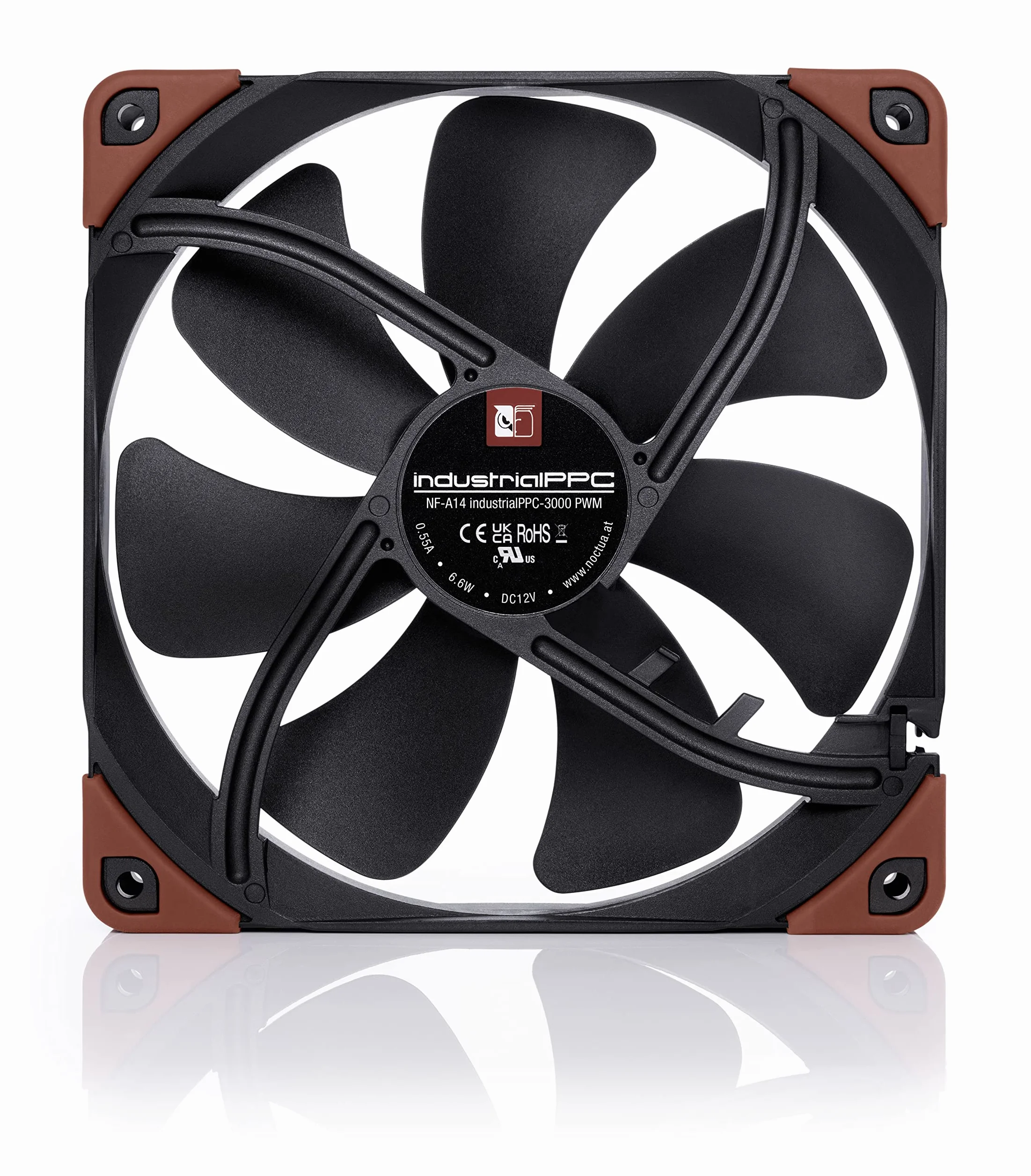 Noctua NF-A14 iPPC-3000 PWM, Ventola per Applicazioni Gravose, 4-Pin, 3000 RPM (140 mm, Nero)