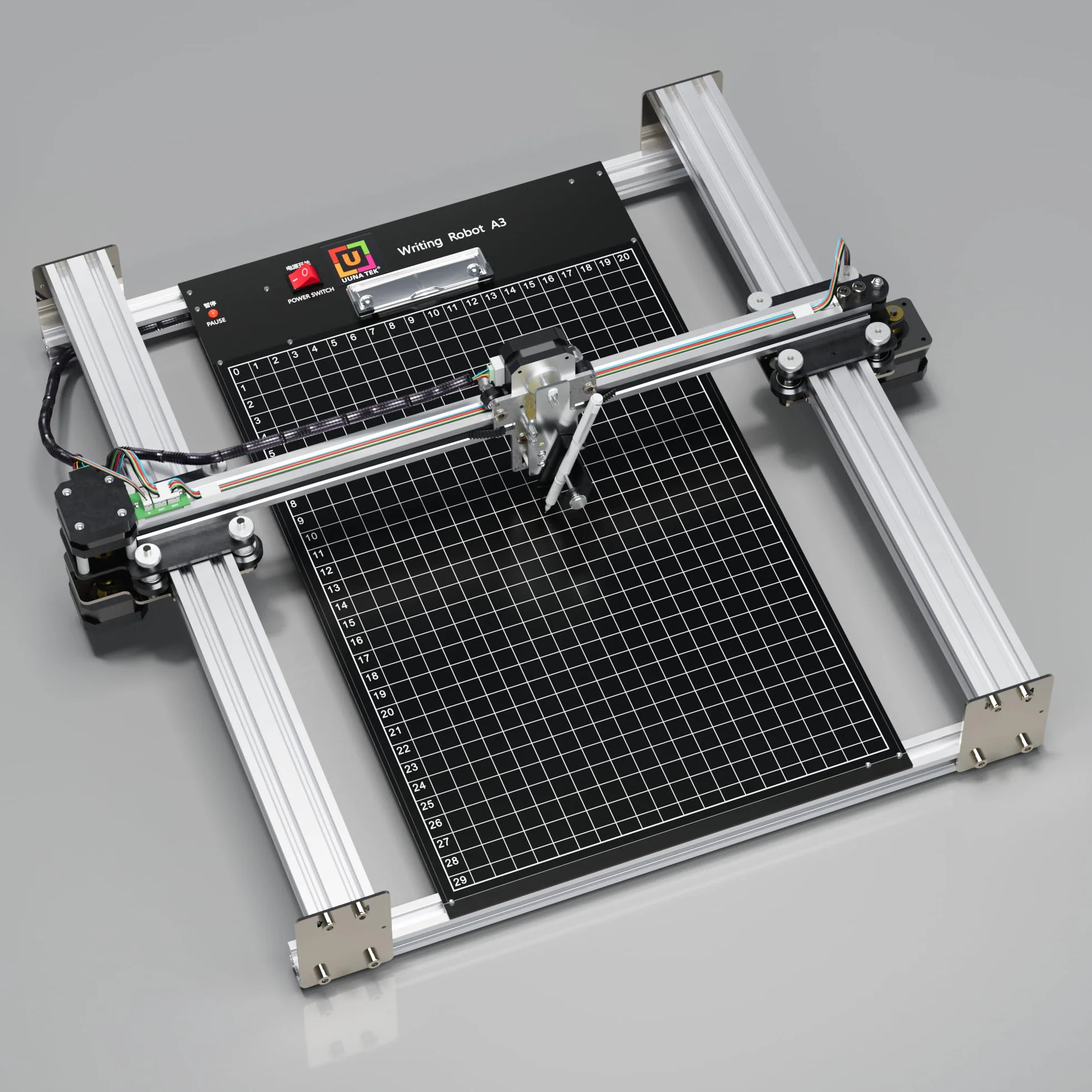 iDraw 2.0 XY Pen Plotter - Macchina da disegno con piastra di base, A3, motore passo-passo 4 x 42, doppio più veloce di 1,0