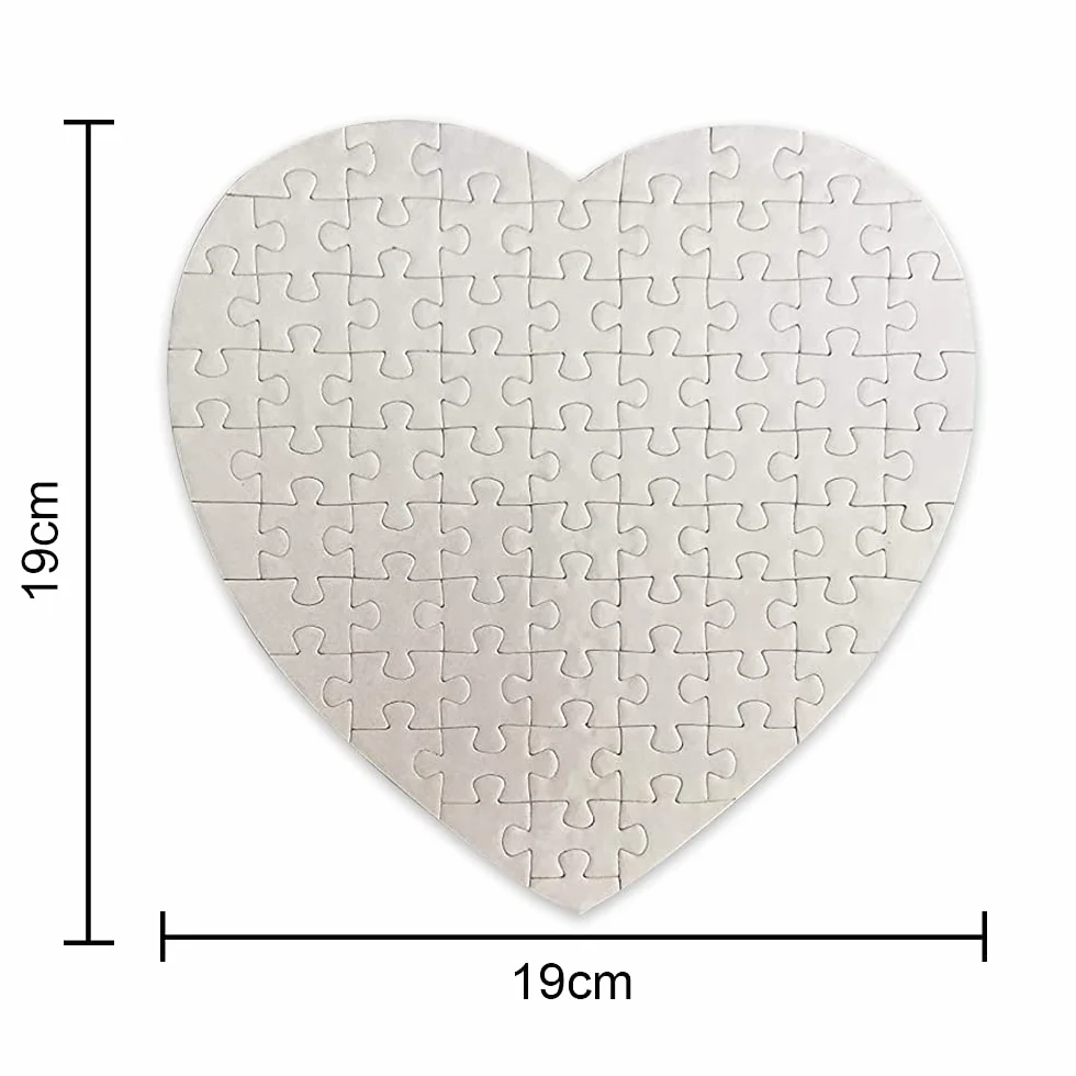 MR.R Sublimazione Blanks Heart Puzzle, Puzzle bianco vuoto per sublimazione trasferimento di calore, 12 set per confezione