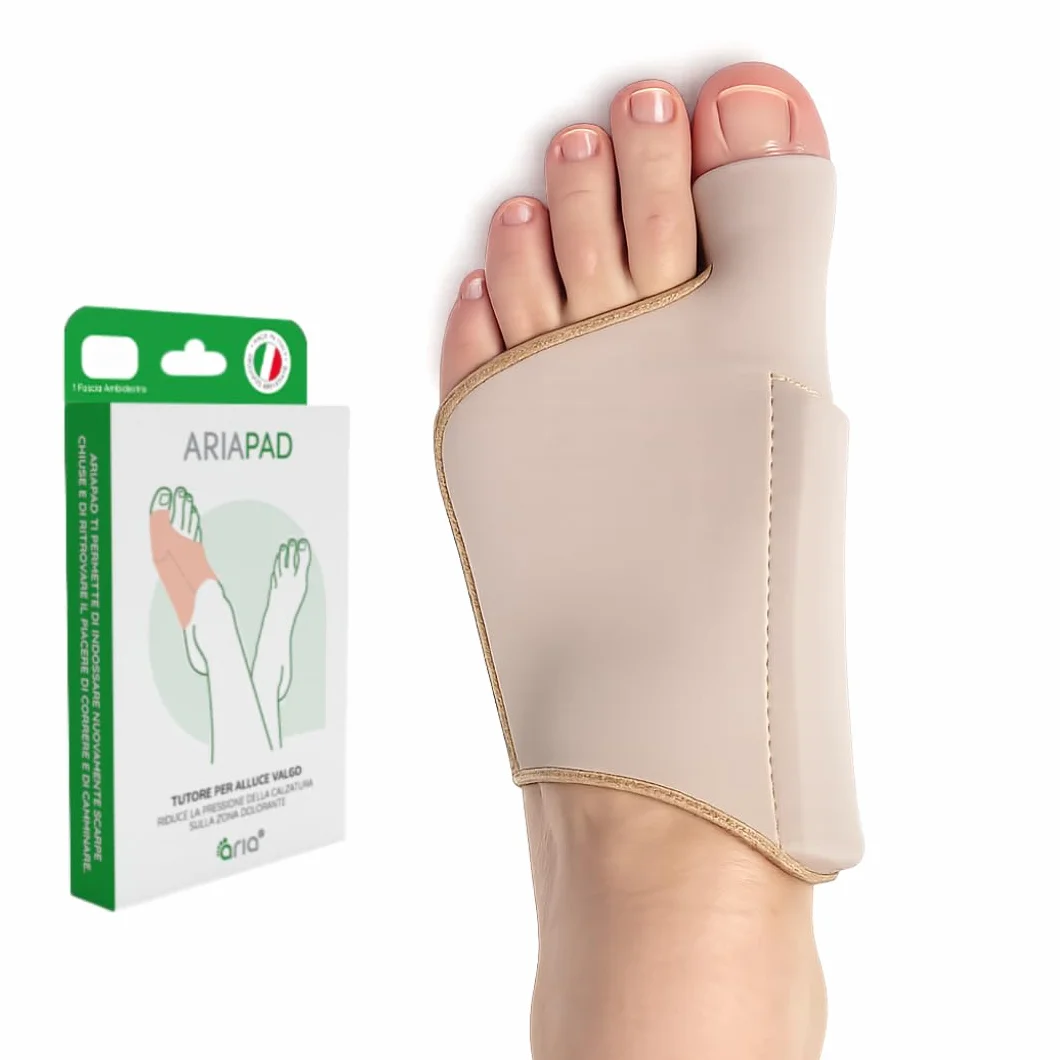 ARIAPAD Tutore Podologico Alluce Valgo Sollievo Pressione Sfregamento Protezione Scarpa Chiusa Dispositivo Medico CE Taglia S 35-40
